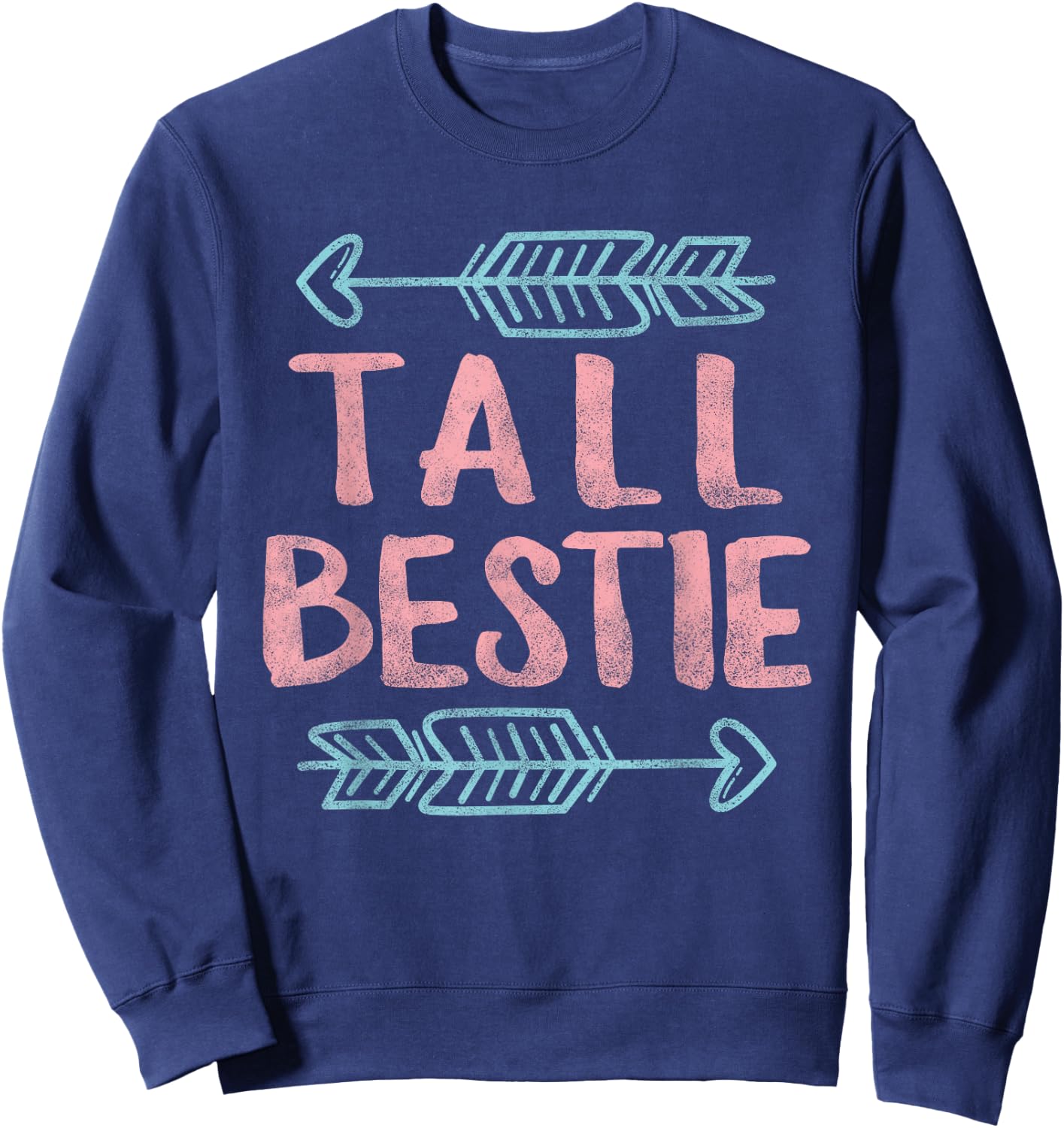 Best Friends Matching Tall Short Bestie Birthday BFF Besties Sweatshirt - Sweatshirt | Navy