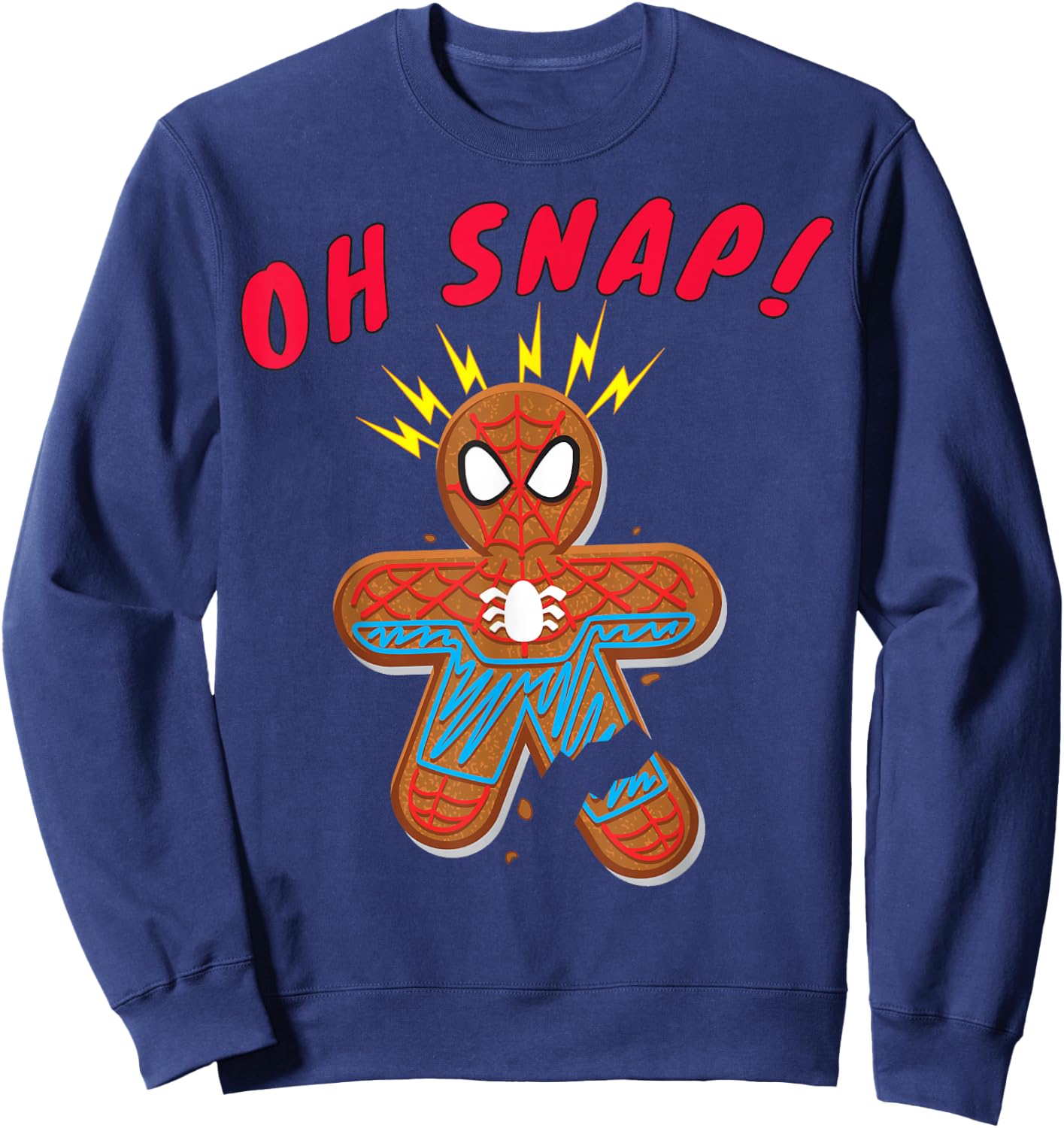 Marvel Spider-Man Gingerbread Cookie Oh Snap Christmas Sweatshirt - Sweatshirt | Navy