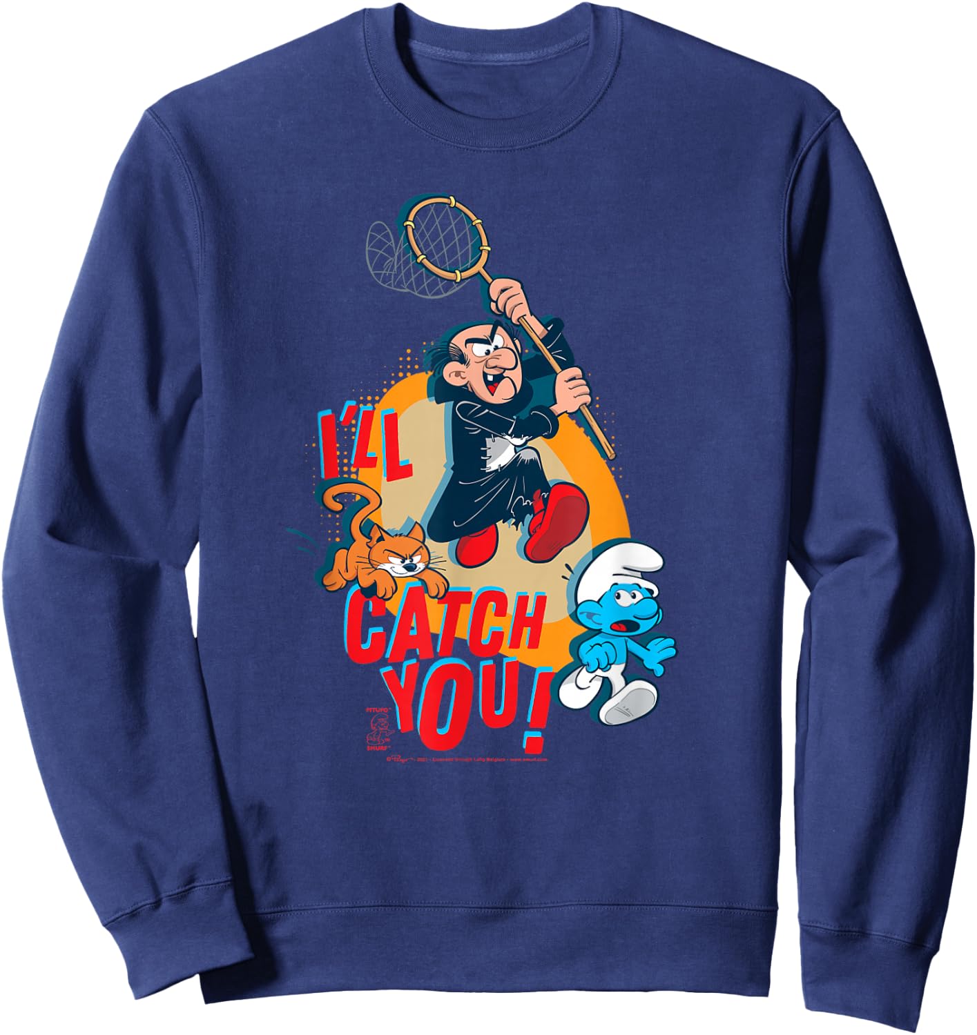 The Smurfs Gargamel Azrael I'll Catch You! Sweatshirt - Sweatshirt | Navy