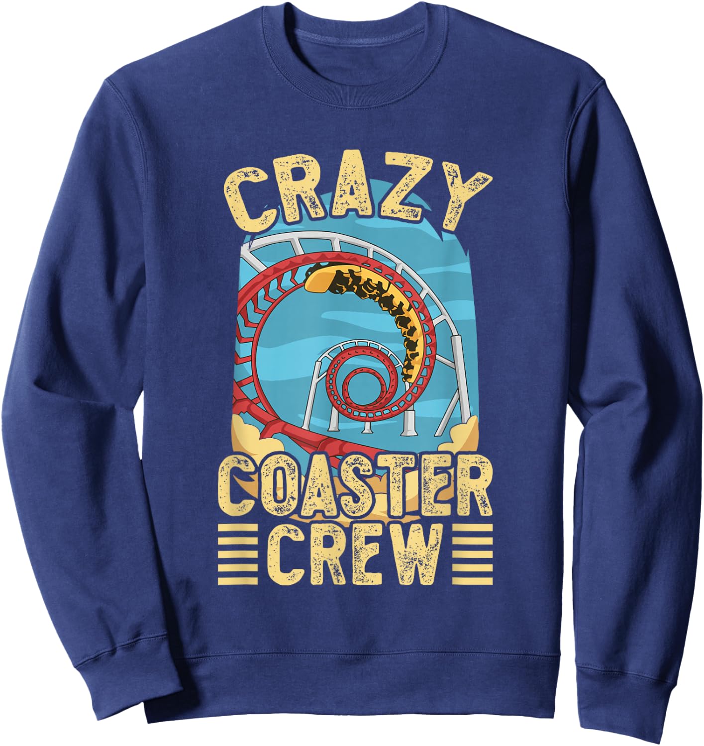 Cool Roller Coaster Design Theme Park , Black, Small Sweatshirt - Sweatshirt | Navy