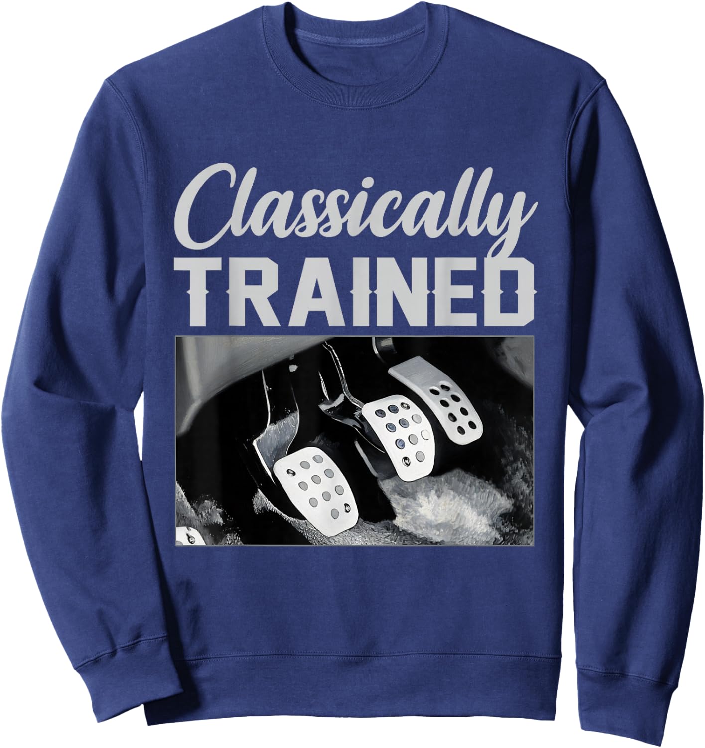 Classically Trained Racing Three Pedals Manual Transmission Sweatshirt - Sweatshirt | Navy