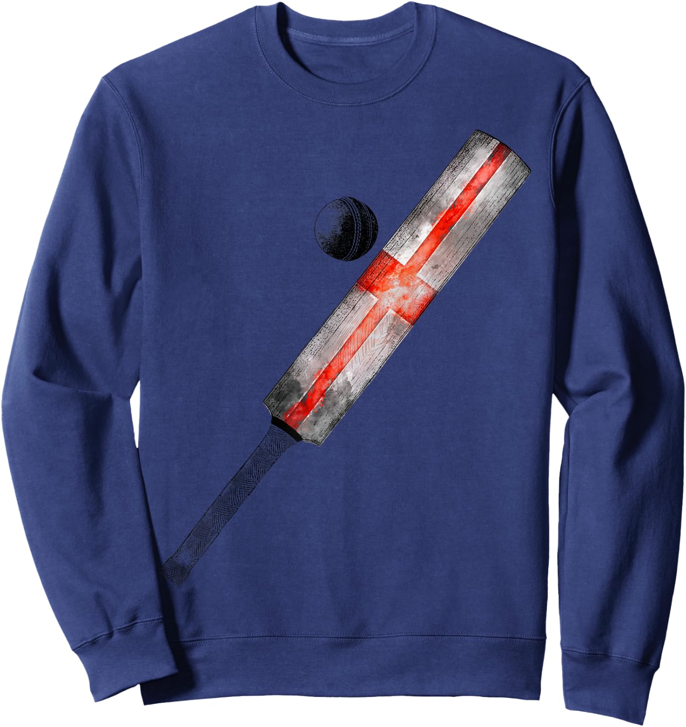 Vintage Cricket England Flag English Pride Sweatshirt - Sweatshirt | Navy