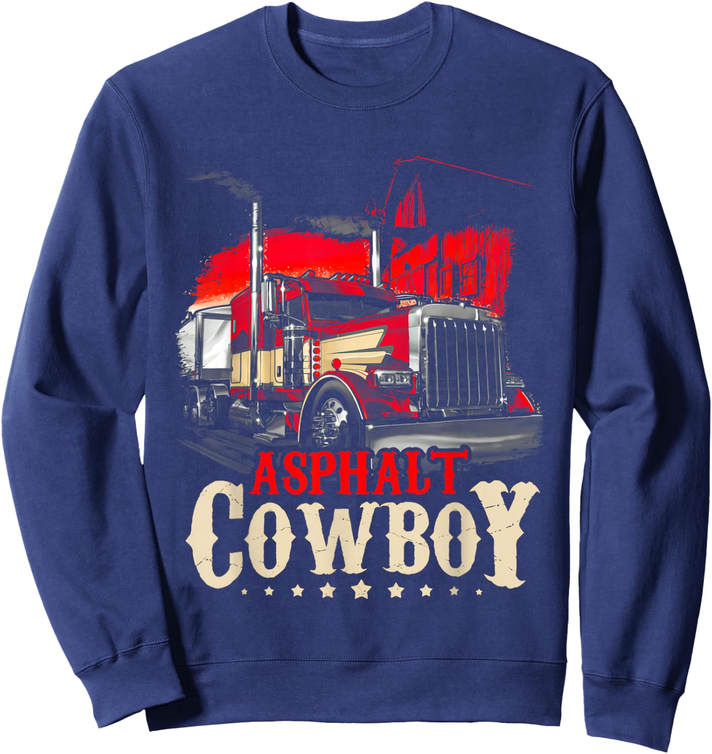 Asphalt Cowboy Trucker Sweatshirt - Sweatshirt | Navy