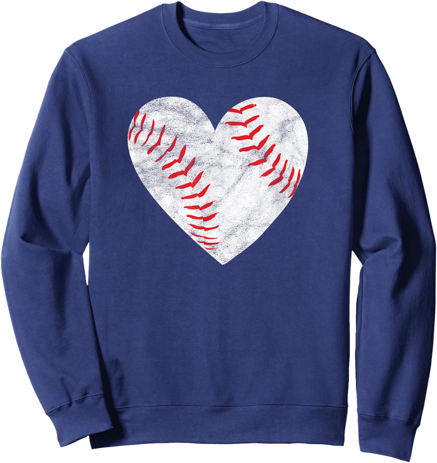 Baseball or Softball Heart Love Women's Teen Girls Sweatshirt - Sweatshirt | Navy