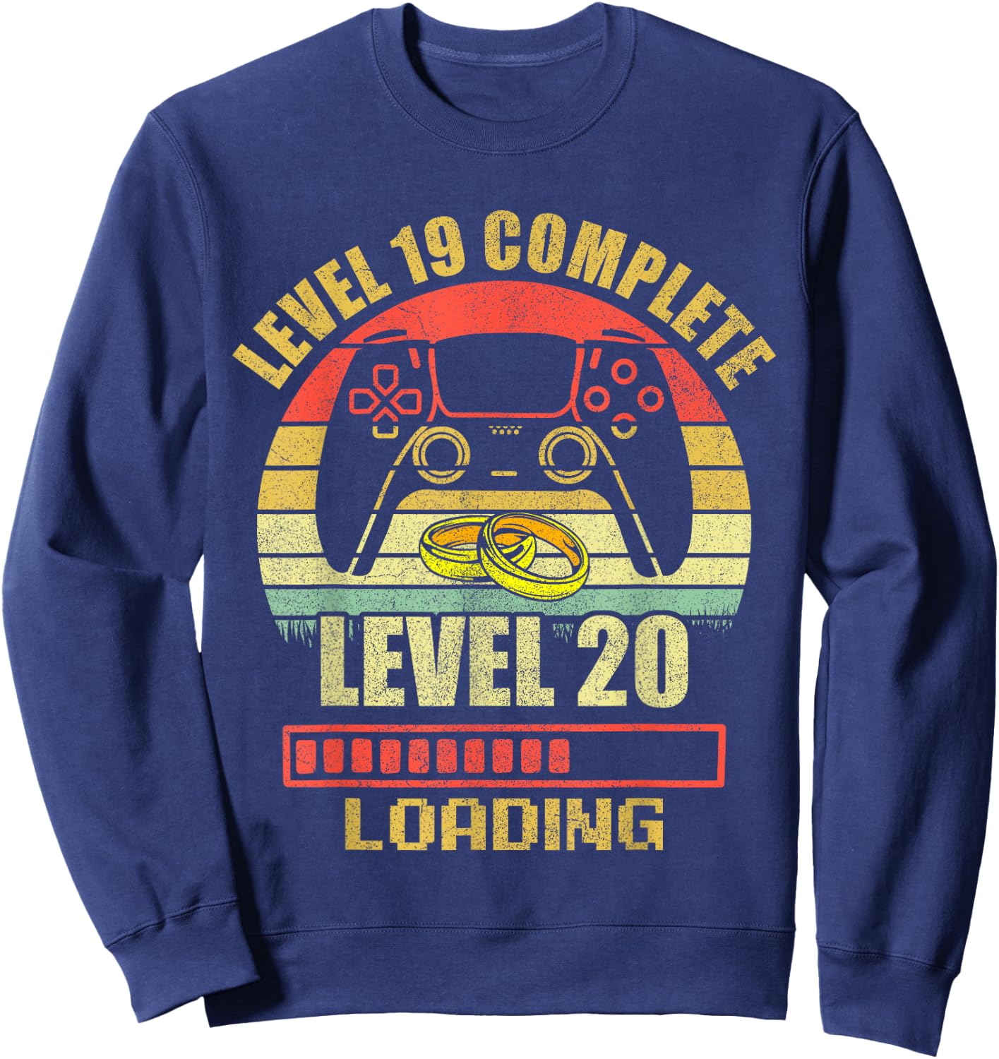 Couples Shirts Level 19 Complete Wedding Anniversary Sweatshirt - Sweatshirt | Navy