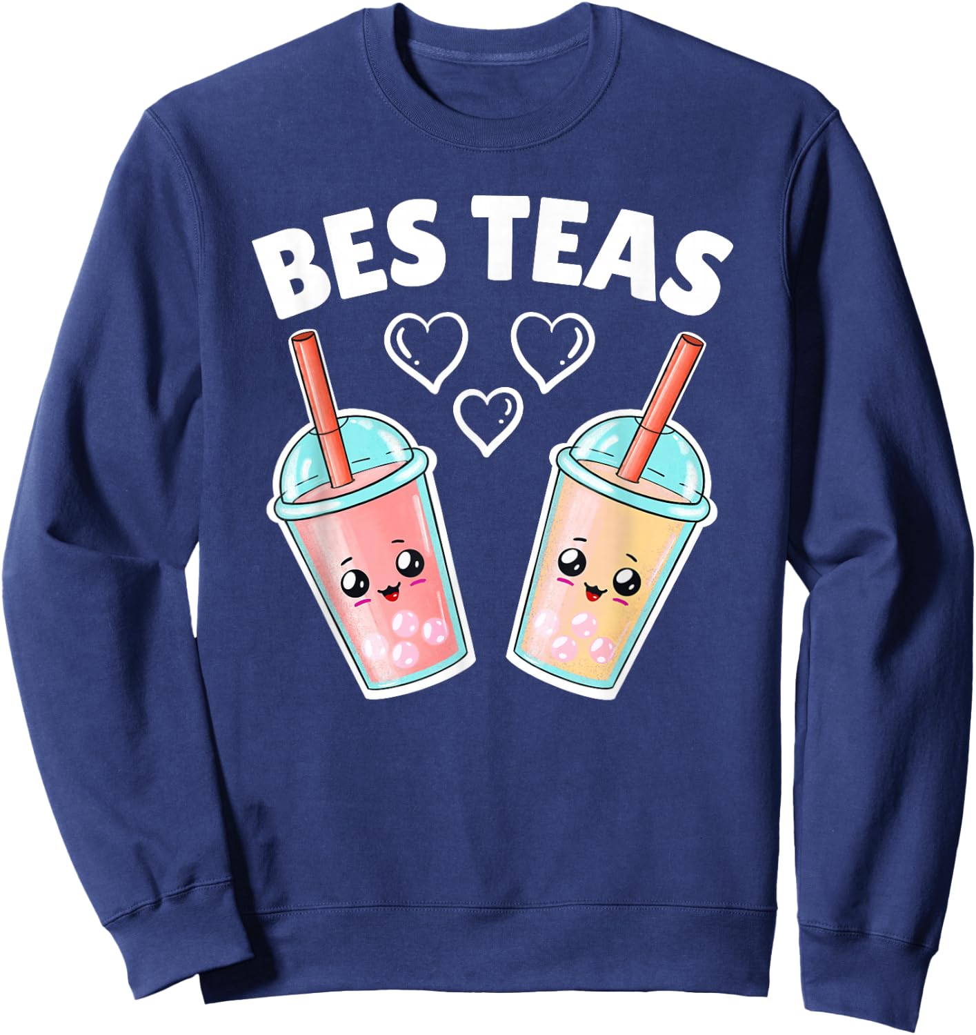 Best Kawaii Boba Drinks Sweatshirt - Sweatshirt | Navy