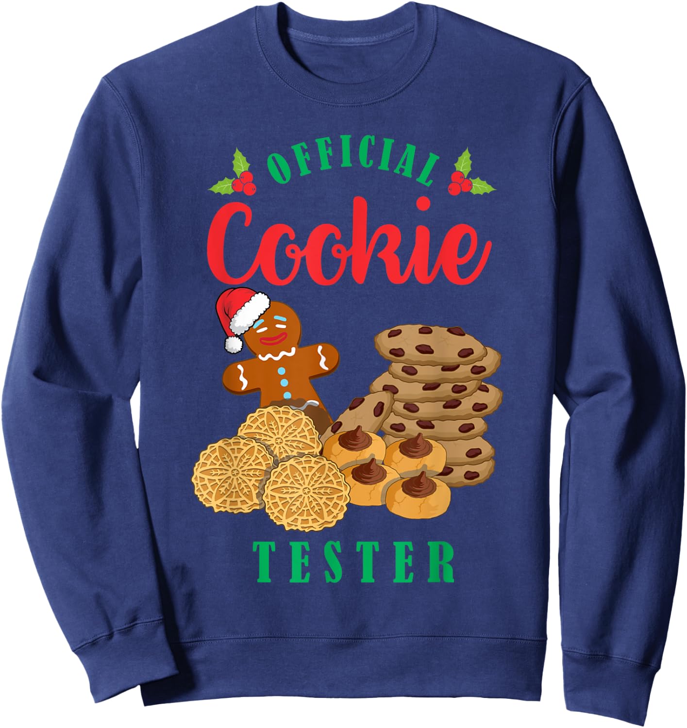 Official Cookie Taster Christmas Cookies Exchange Baker Gift Sweatshirt - Sweatshirt | Navy