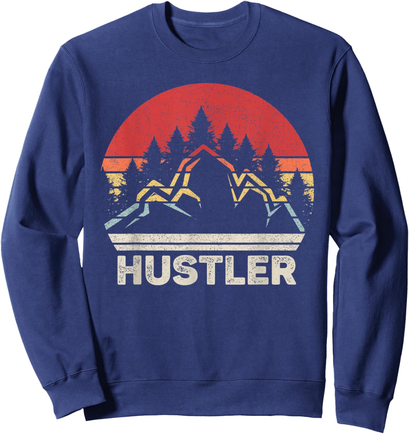 Vintage Retro Hustler Sweatshirt - Sweatshirt | Navy