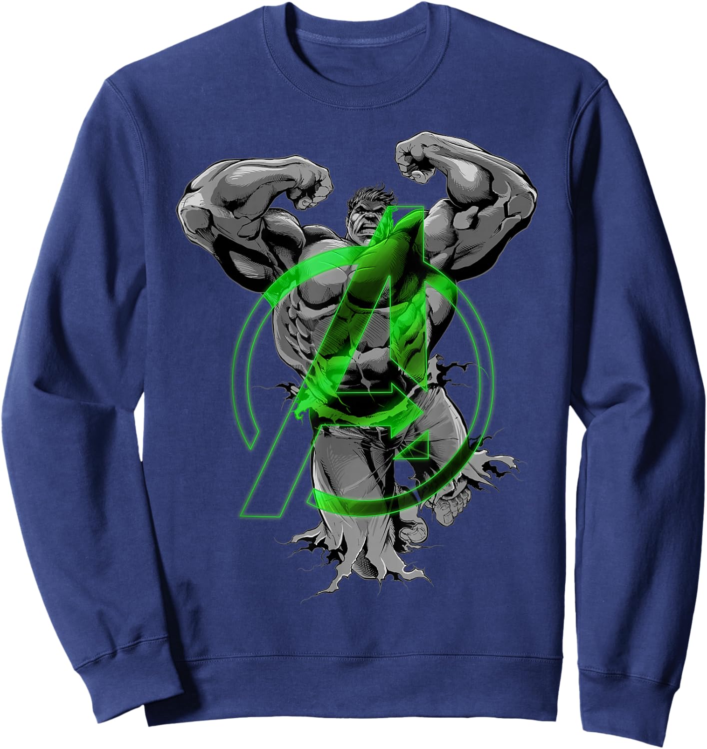 Marvel Avengers Hulk Jump Smash Portrait Sweatshirt - Sweatshirt | Navy