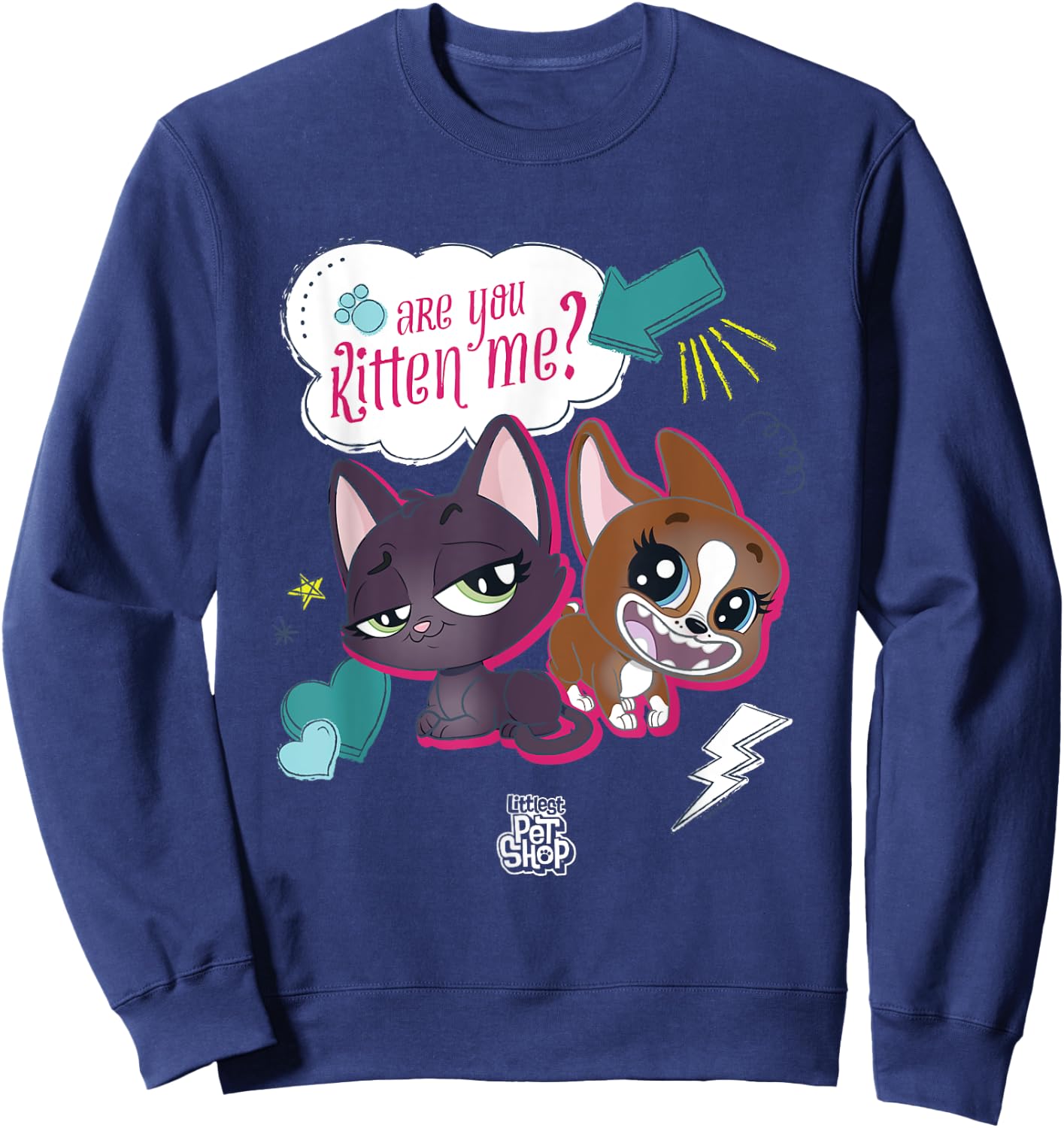 Littlest Pet Shop Puppy are you Kitten Me? Sweatshirt - Sweatshirt | Navy