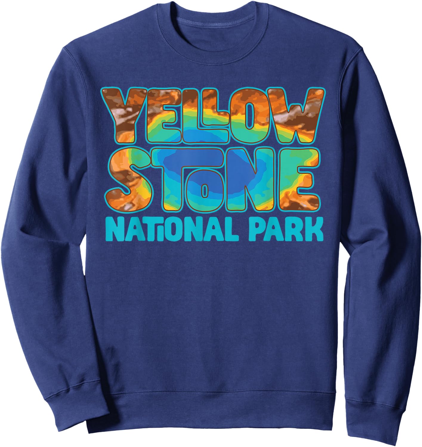 Yellowstone Grand Prismatic Hot Spring Retro Sweatshirt - Sweatshirt | Navy