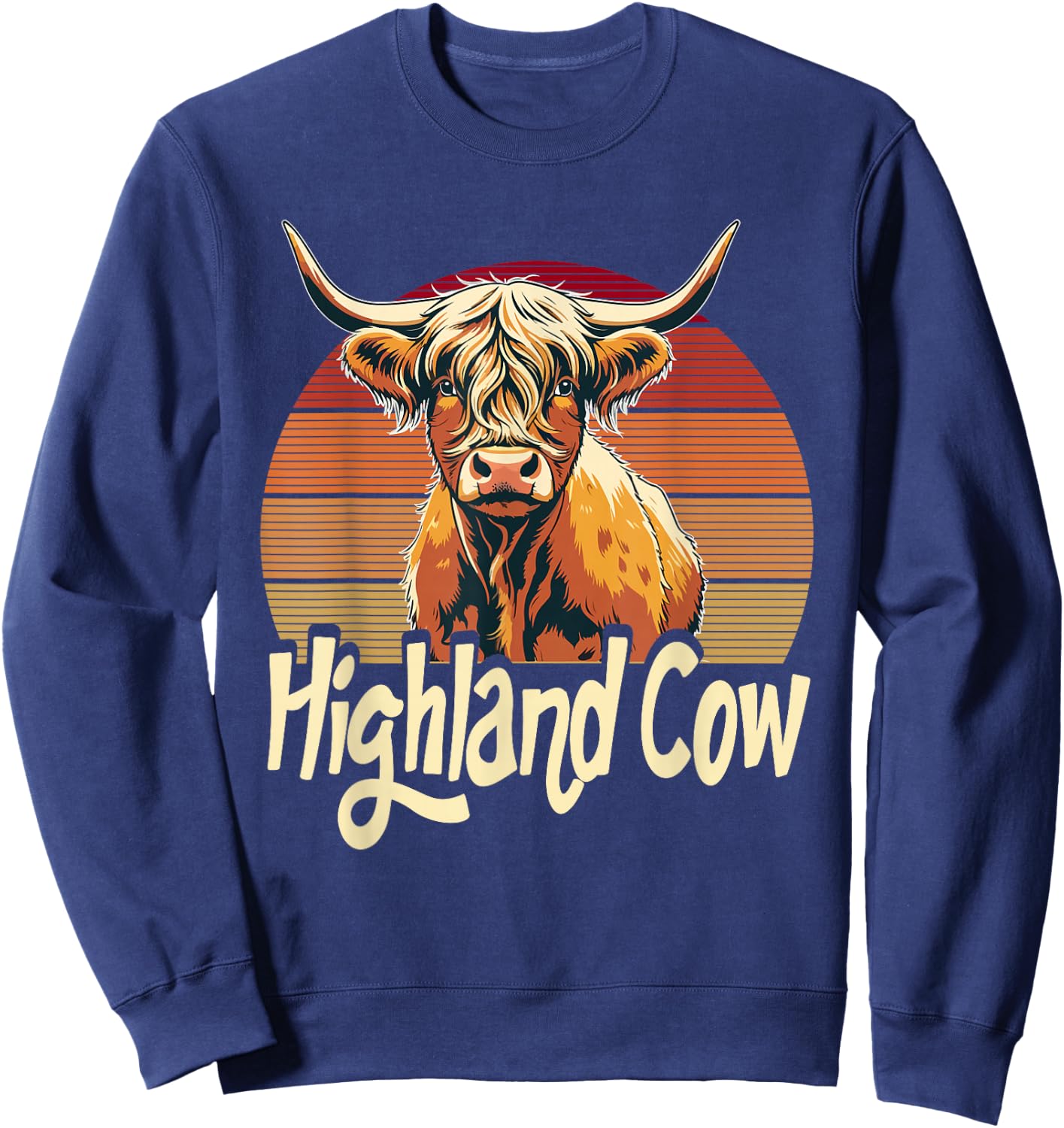 Highland Cow Lover Cattle Farmer Sweatshirt - Sweatshirt | Navy