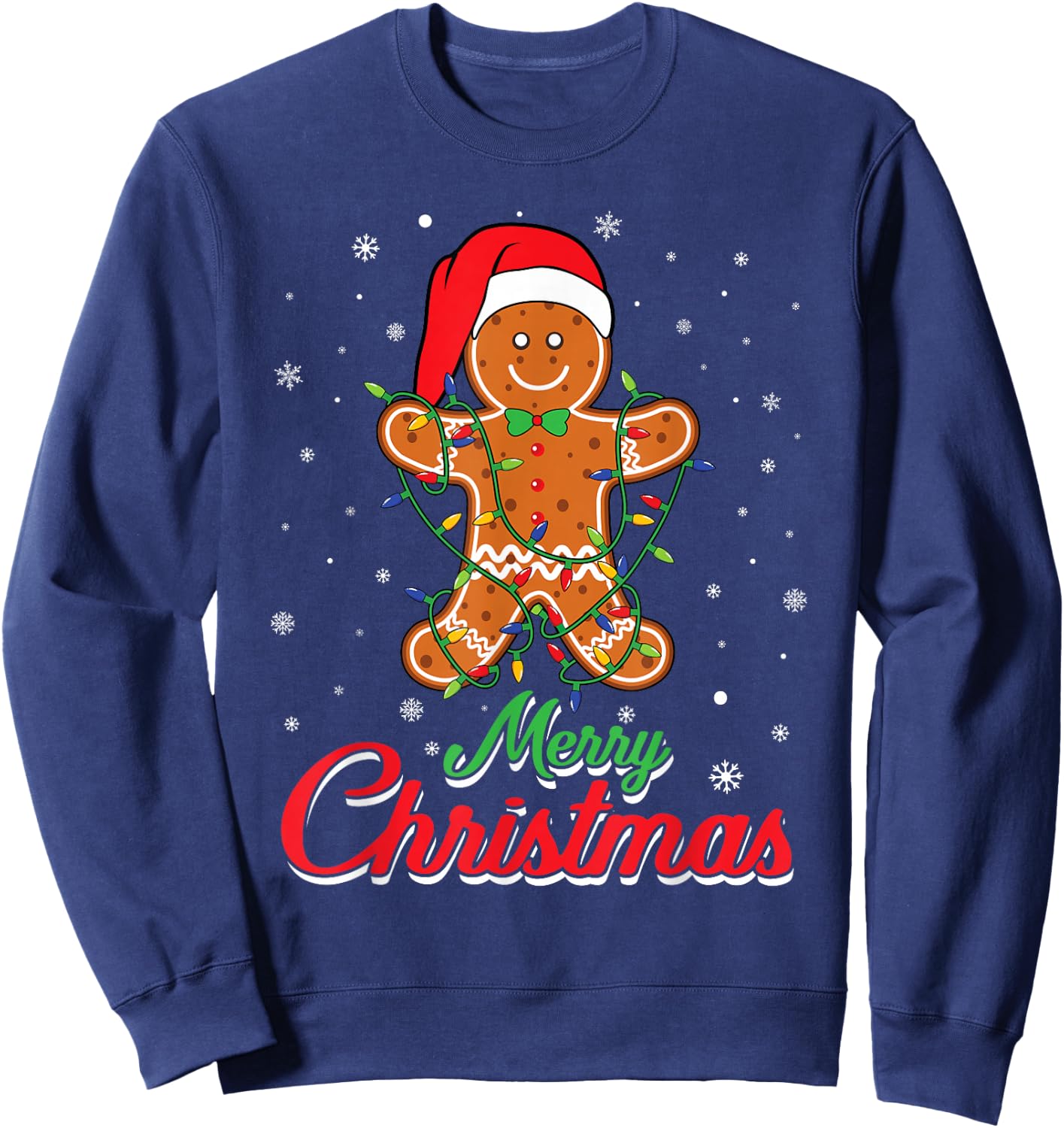 Merry Christmas Gingerbread Man - Cookie Baking Bakers Team Sweatshirt - Sweatshirt | Navy