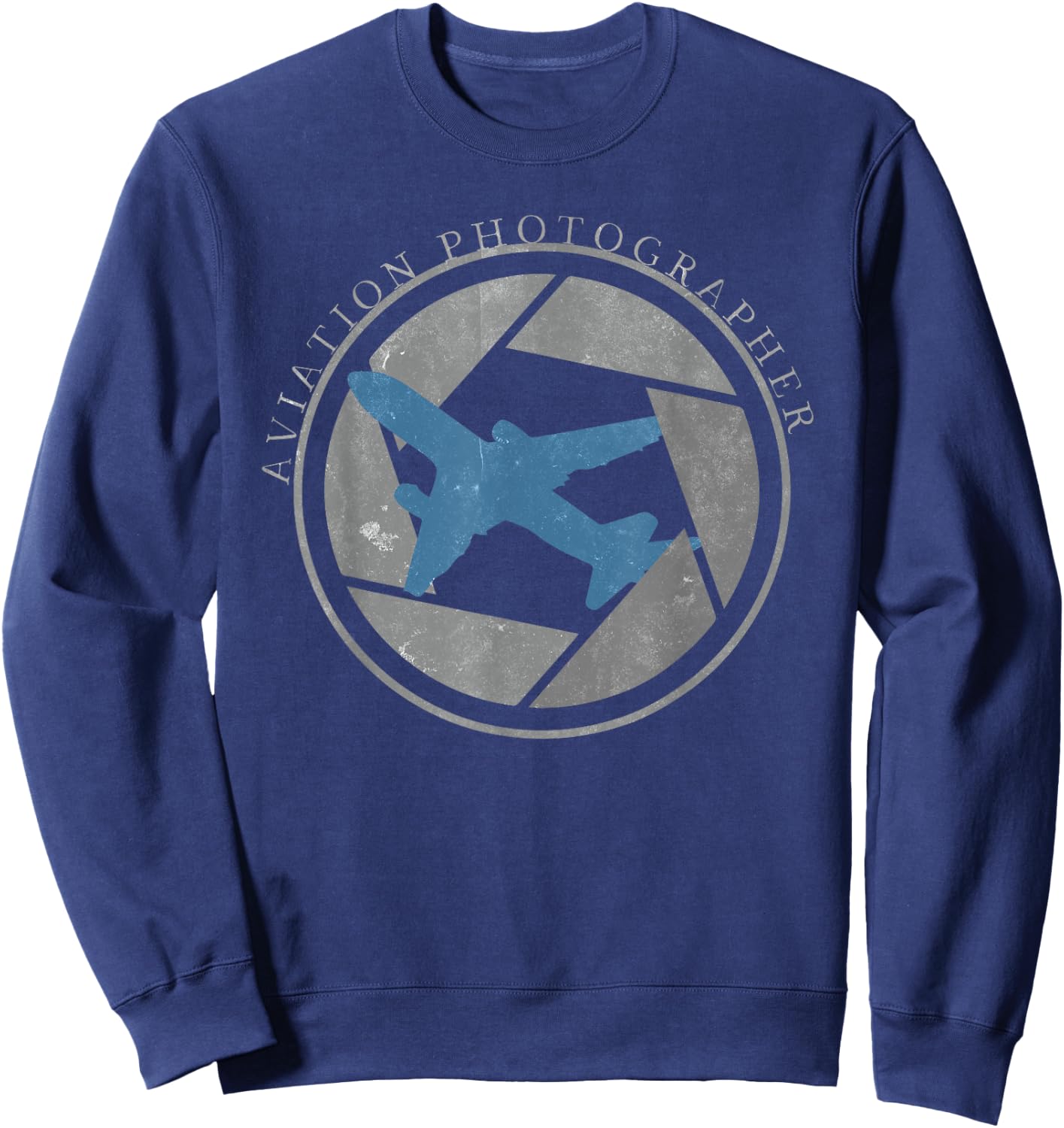 Aviation Photographer | Camera Shutter Airliner Sweatshirt - Sweatshirt | Navy