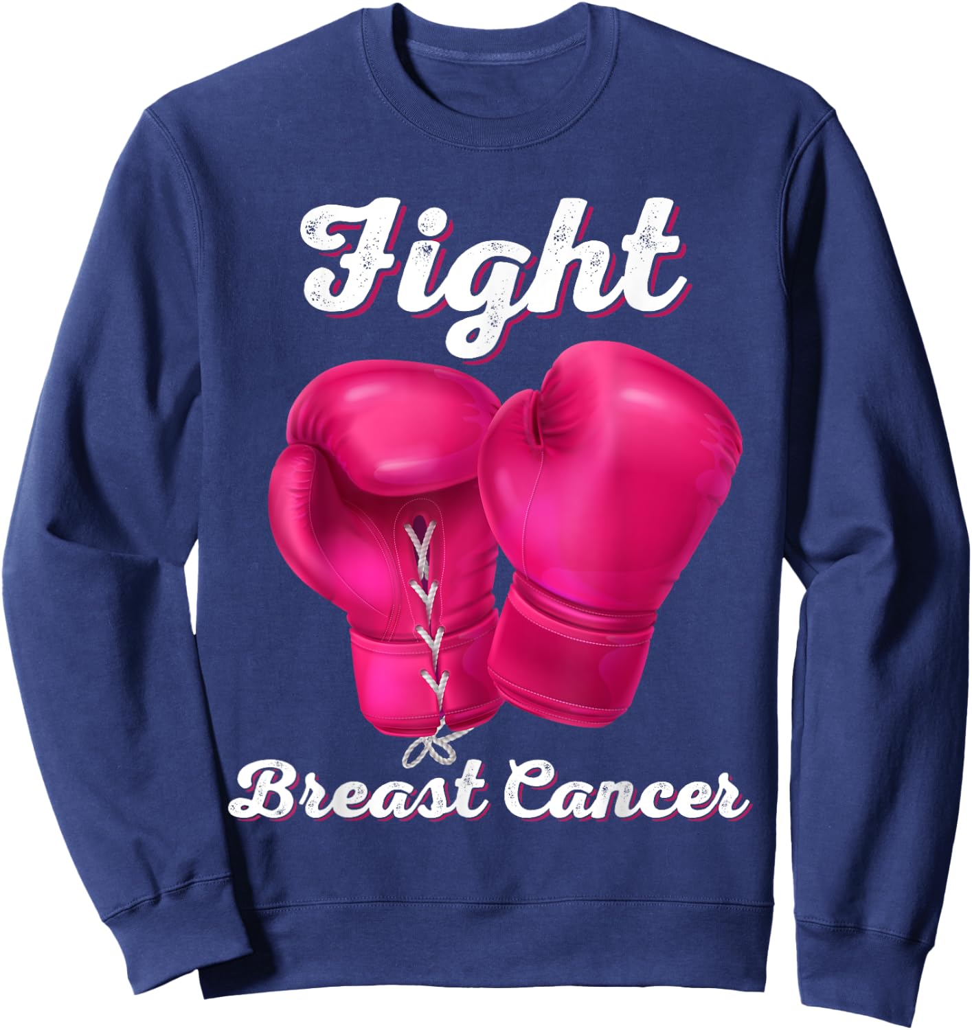 Fight Breast Cancer Boxing Gloves Breast Cancer Awareness Sweatshirt - Sweatshirt | Navy