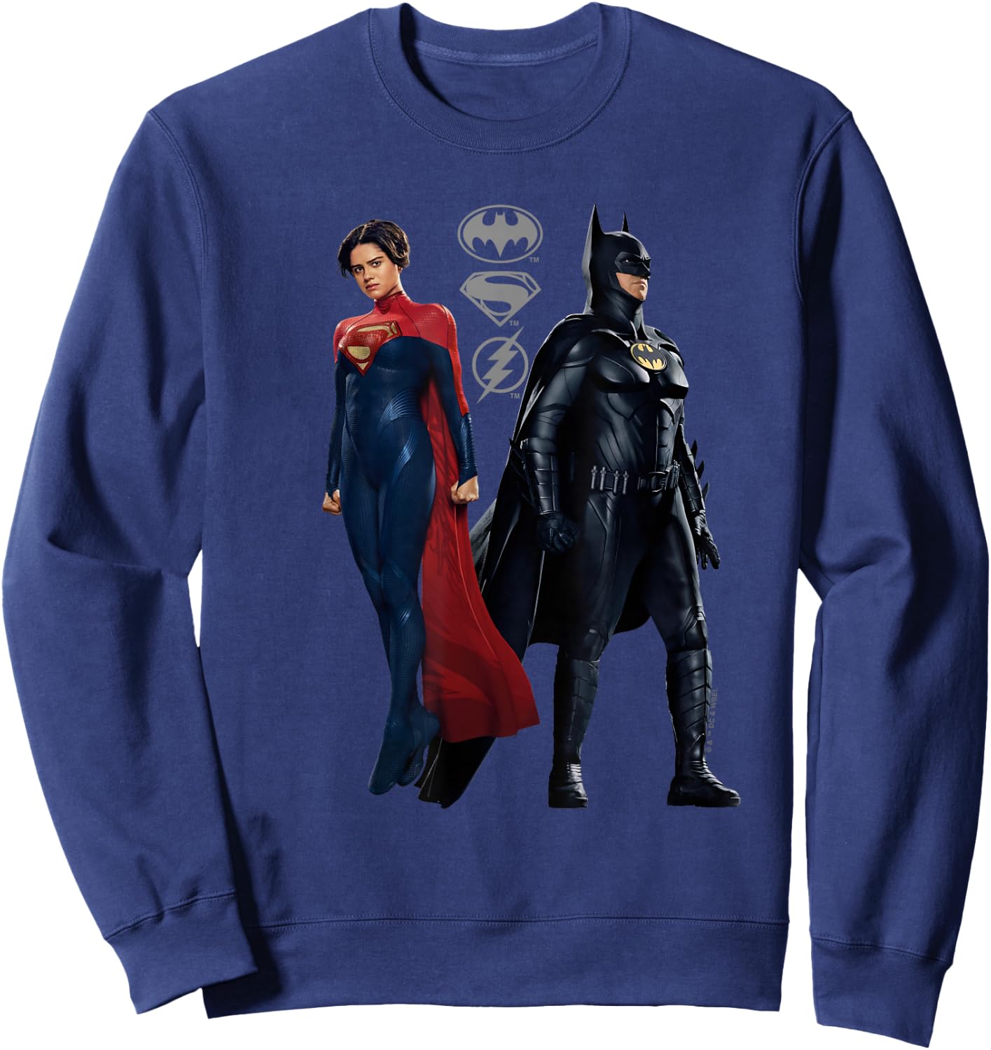 The Flash Movie Batman and Supergirl Sweatshirt - Sweatshirt | Navy