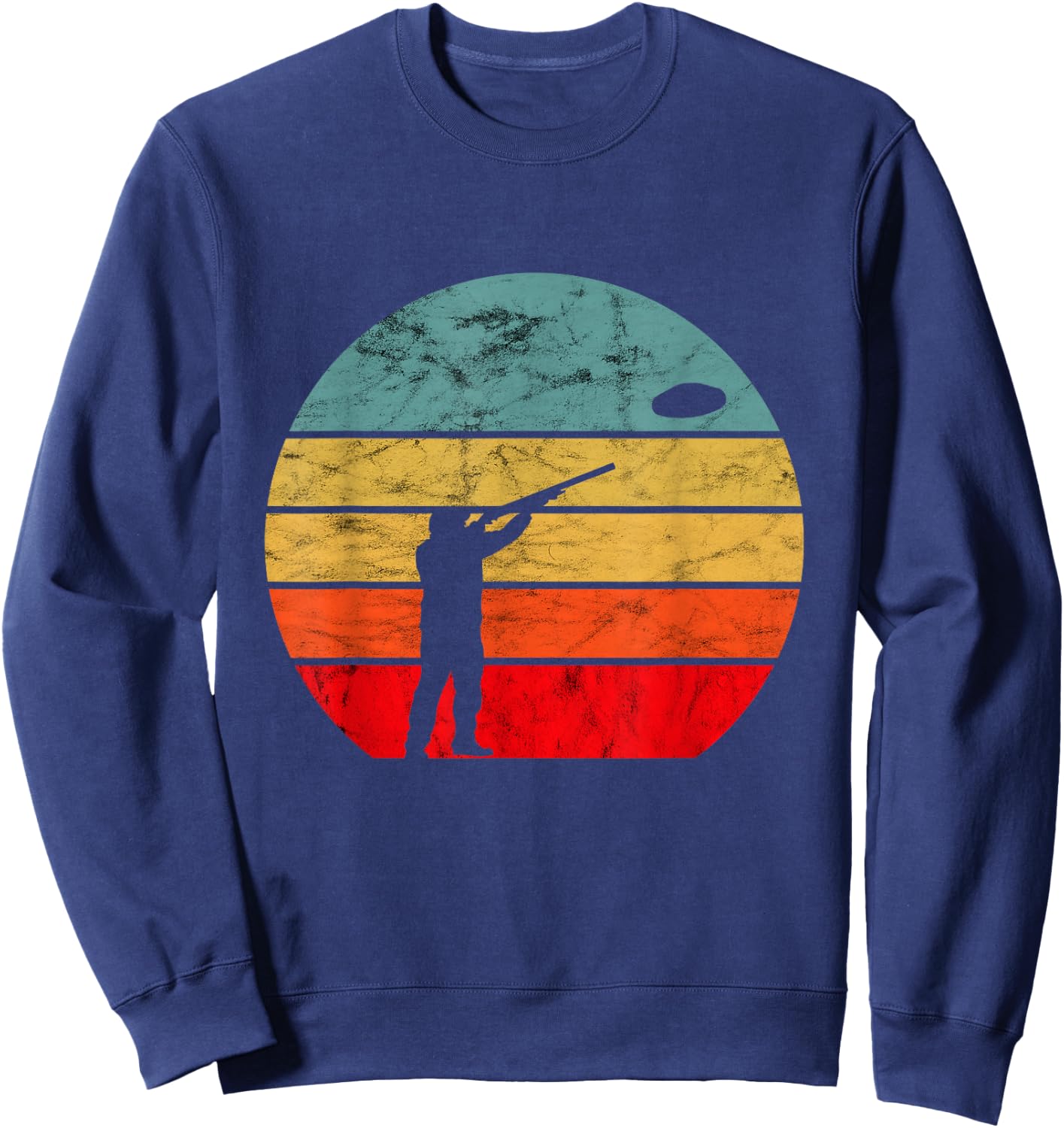 Clay Skeet Shooting Trap Shooting Retro Vintage Sunset Sweatshirt - Sweatshirt | Navy