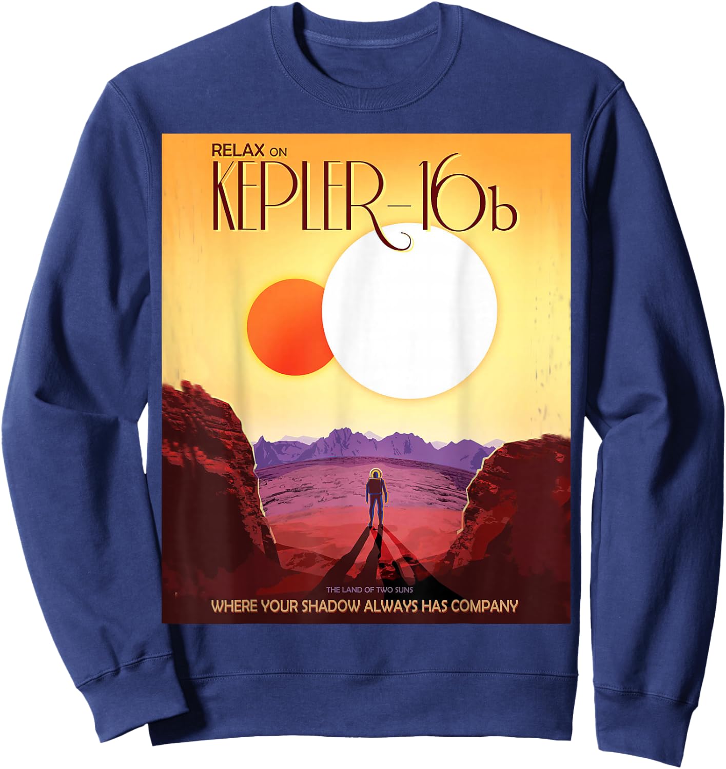 Nerdy Vintage Relax on Kepler-16b Space Science Teacher Geek Sweatshirt - Sweatshirt | Navy