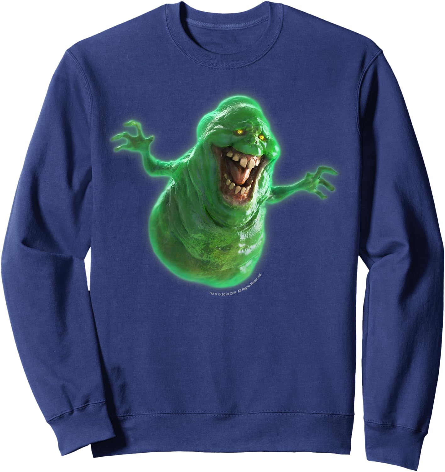 Ghostbusters Slimer Large Face Portrait Sweatshirt - Sweatshirt | Navy