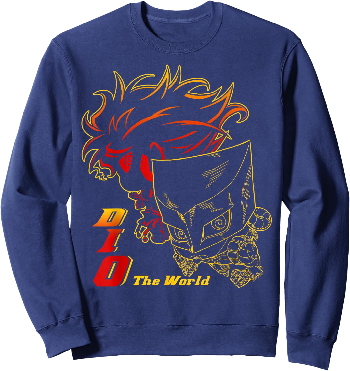 JoJo's Bizarre Adventure Part 3 DIO & The World Chibi Anime Sweatshirt - Sweatshirt | Navy