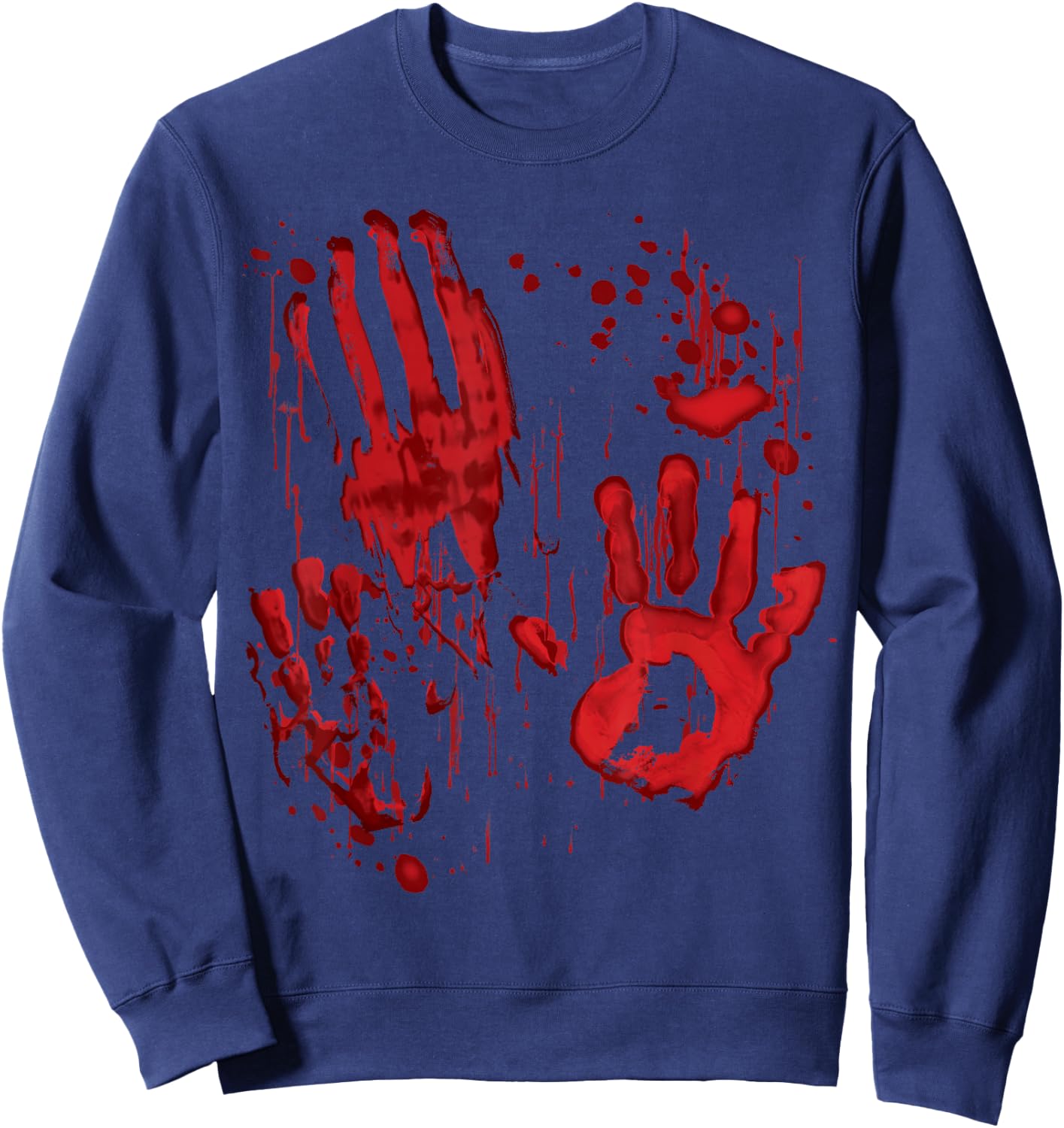 Bloody Blood Splatter Zombie Hands Handprints Sweatshirt - Sweatshirt | Navy