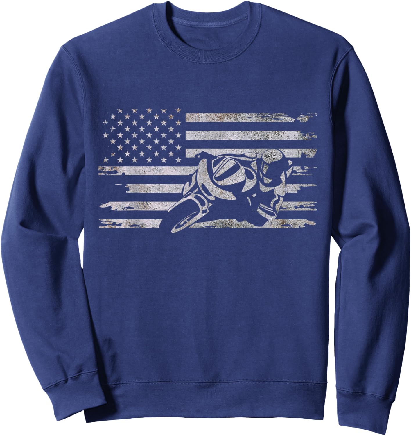 American Flag Motorcycle Apparel - Motorcycle Women Kids Men Sweatshirt - Sweatshirt | Navy