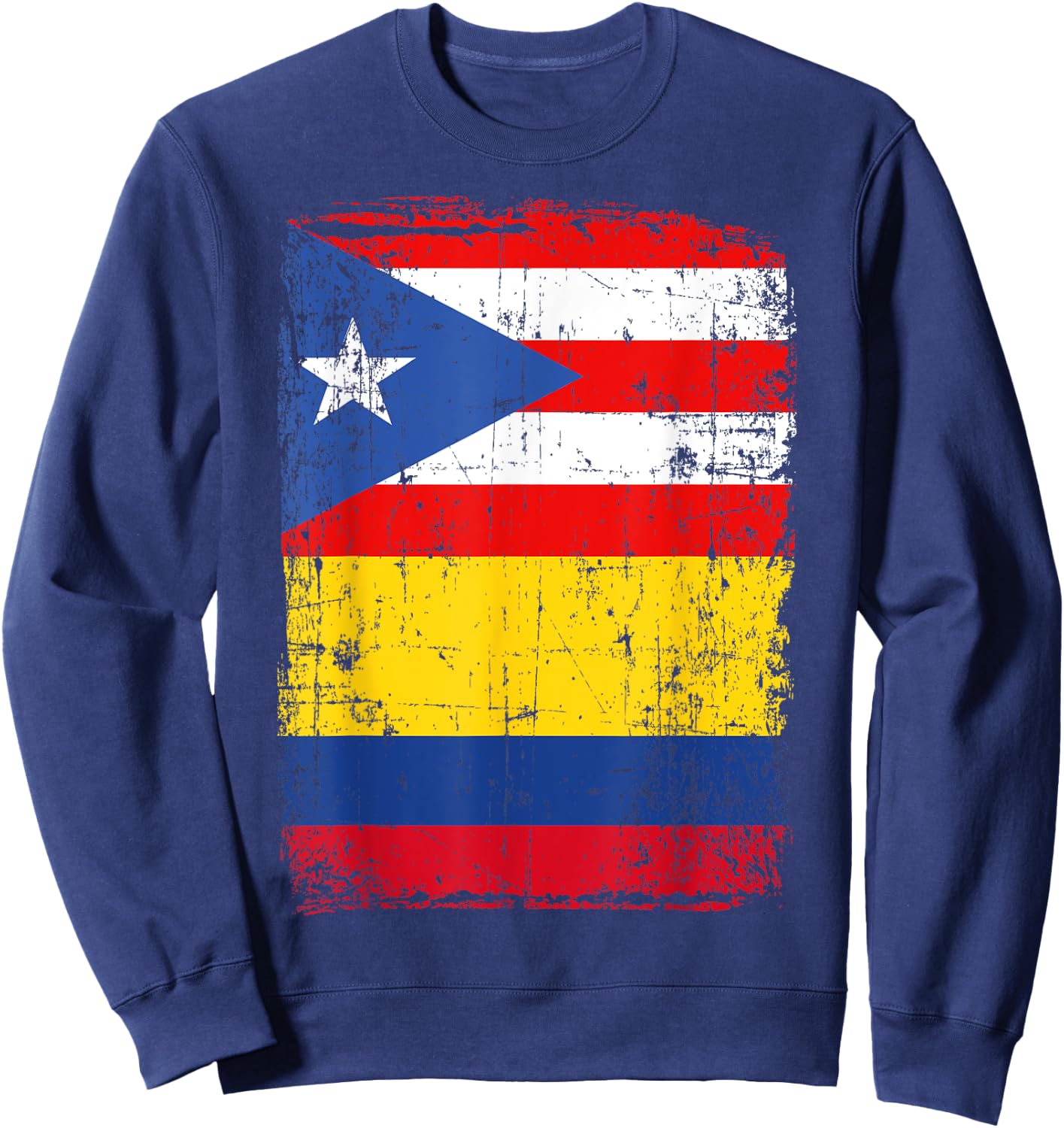Colombian Puerto Rican Flag Vintage Colombia Rico Sweatshirt - Sweatshirt | Navy