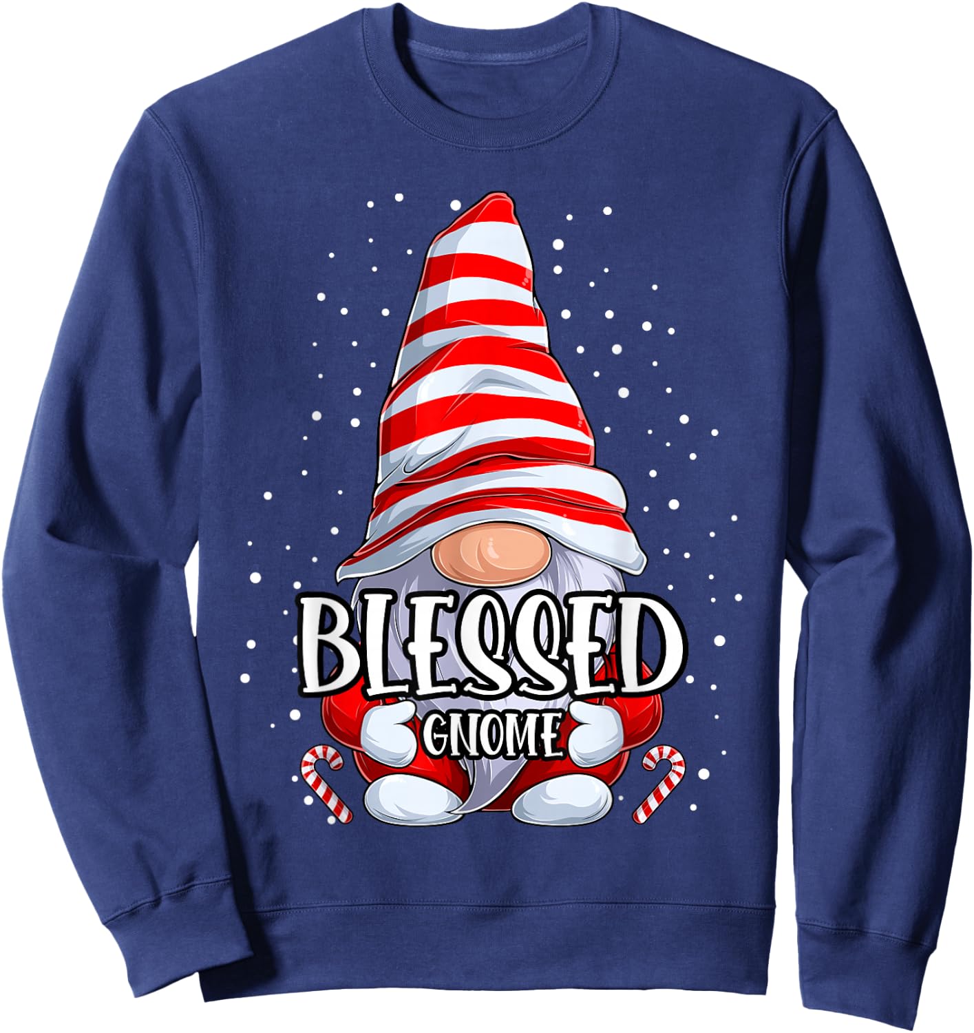 Blessed Gnome christmas pajamas matching family group Sweatshirt - Sweatshirt | Navy