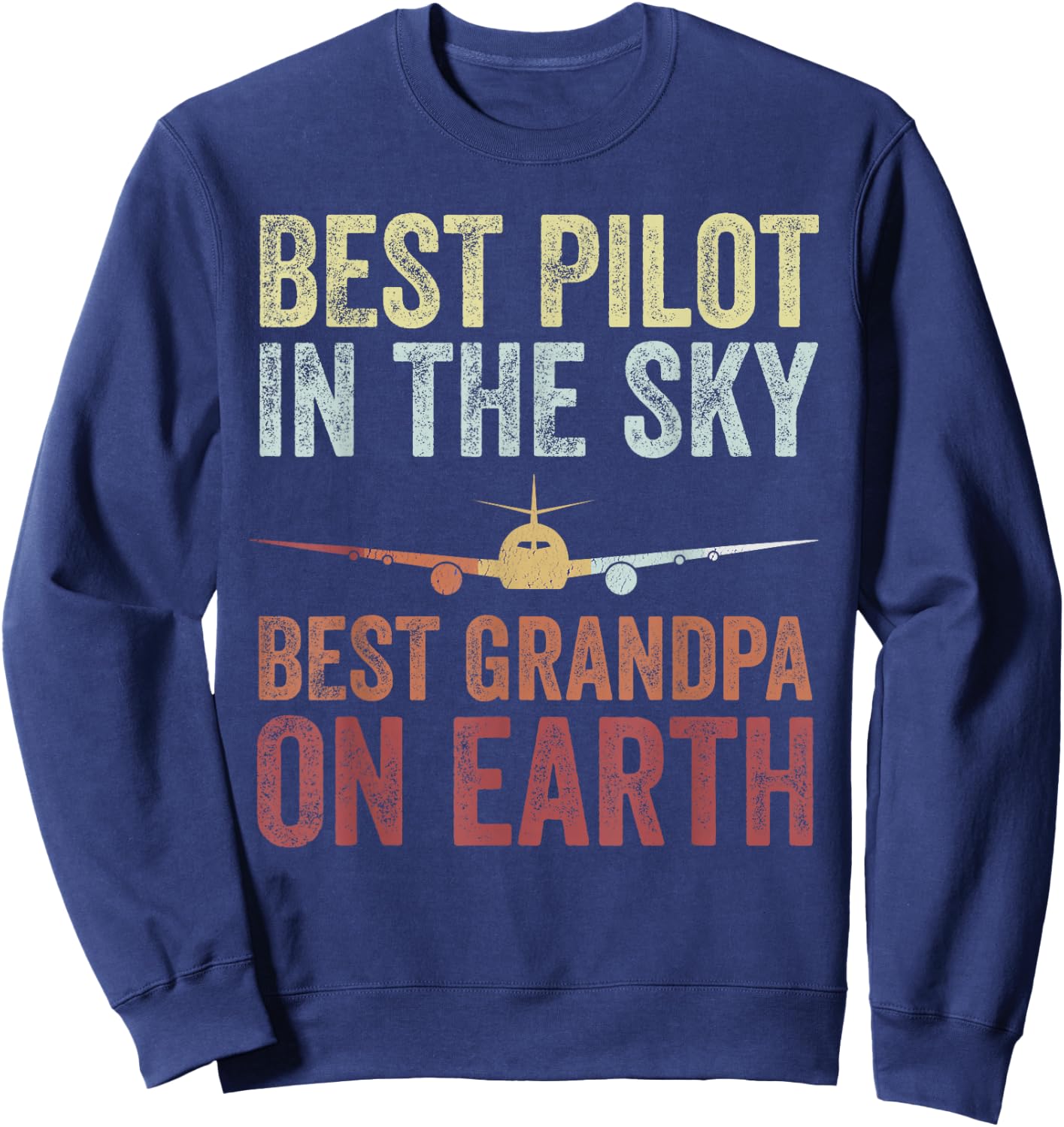 Pilot Grandpa Funny Flying Grandpa Retirement Aviator Sweatshirt - Sweatshirt | Navy