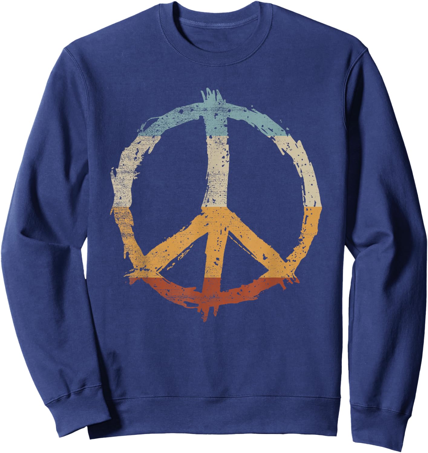 Retro Vintage Design Peace Sign Sweatshirt - Sweatshirt | Navy