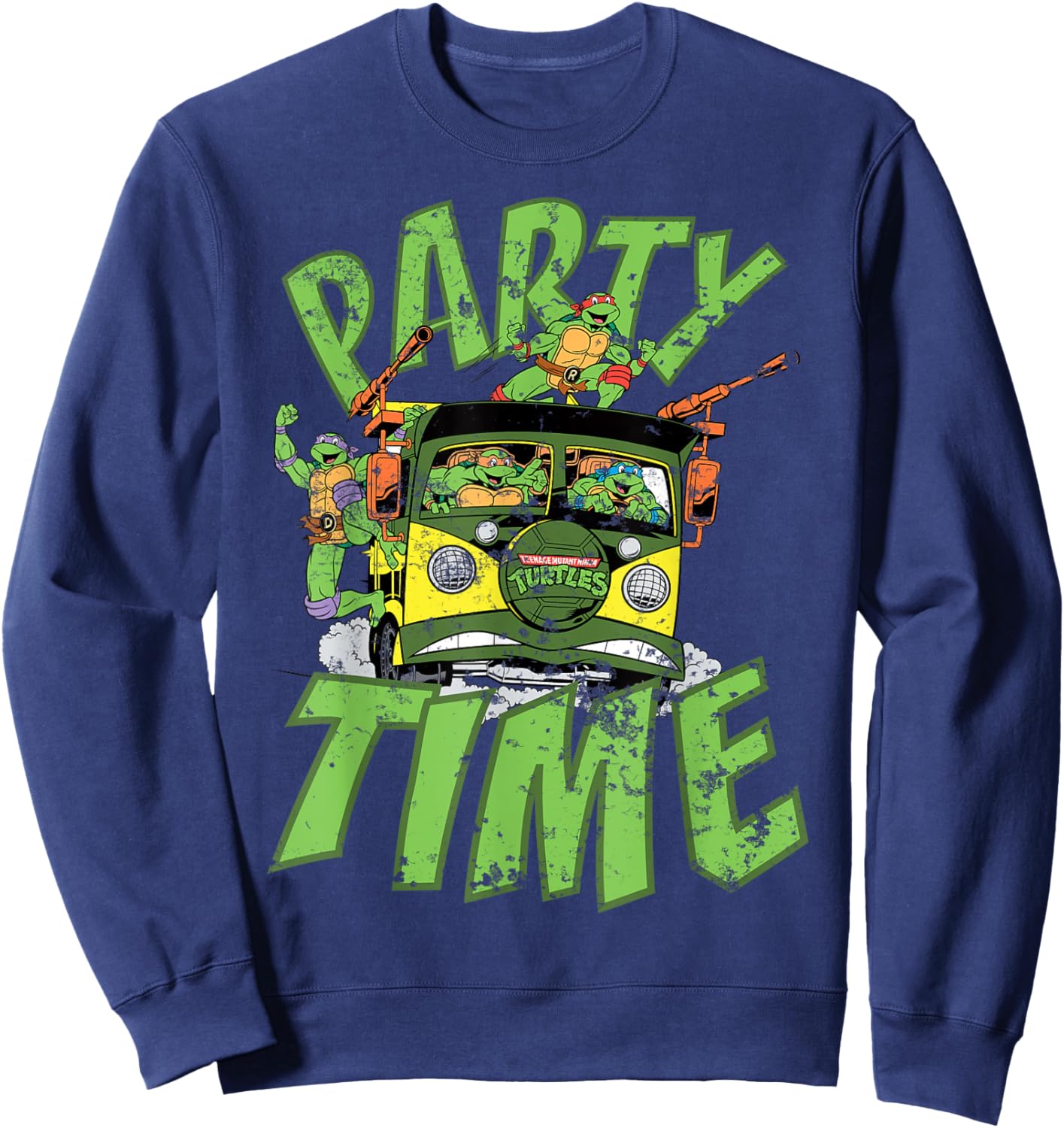 Teenage Mutant Ninja Turtles Gang Retro Party Wagon Sweatshirt - Sweatshirt | Navy