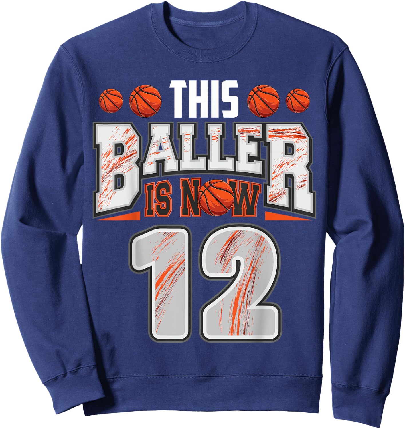 Basketball player 12 Years Old Boy Basketball 12th Birthday Sweatshirt - Sweatshirt | Navy