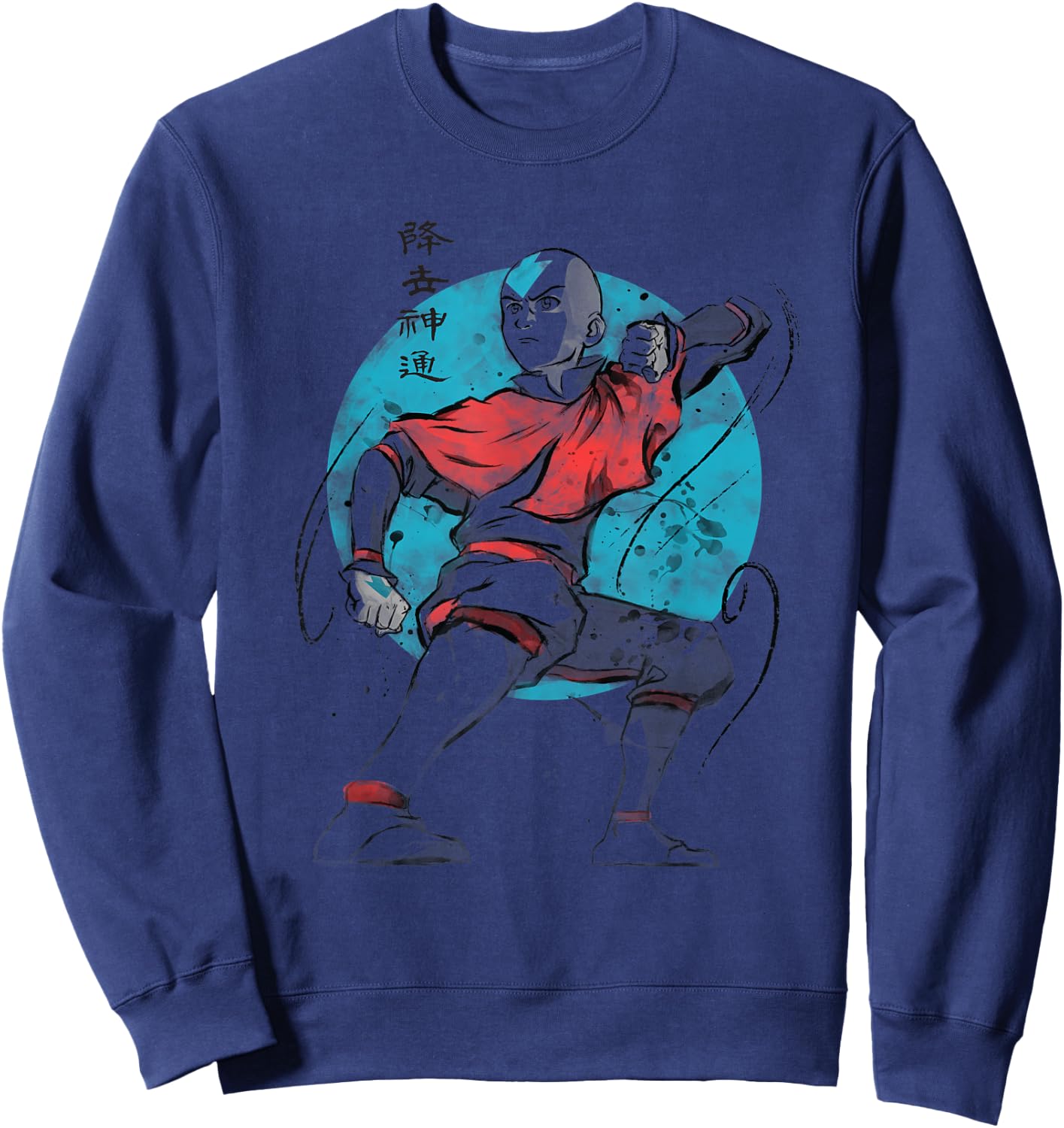 The Last Airbender Aang Air Signs Sweatshirt - Sweatshirt | Navy
