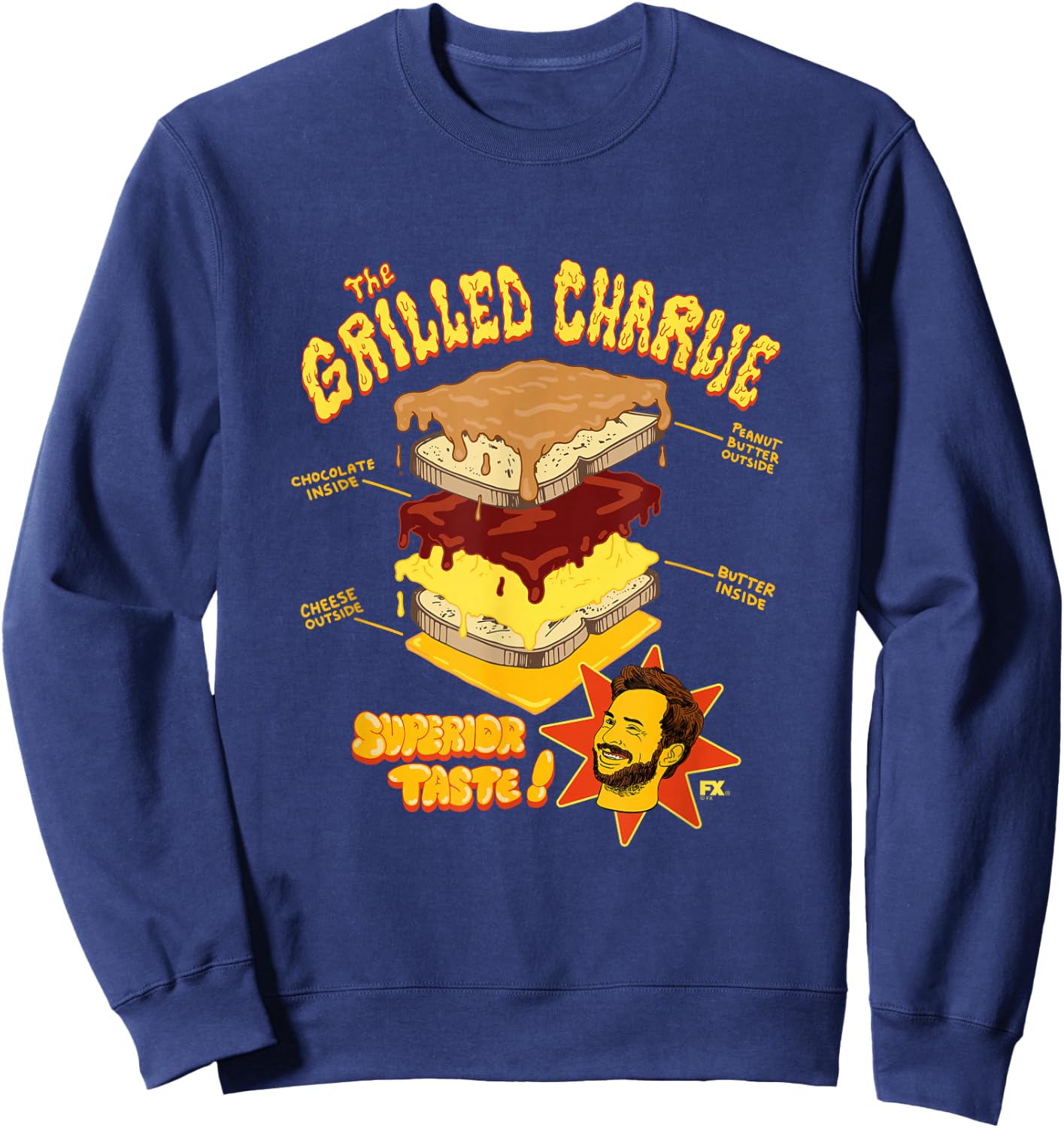 It's Always Sunny in Philadelphia Grilled Charlie Sweatshirt - Sweatshirt | Navy