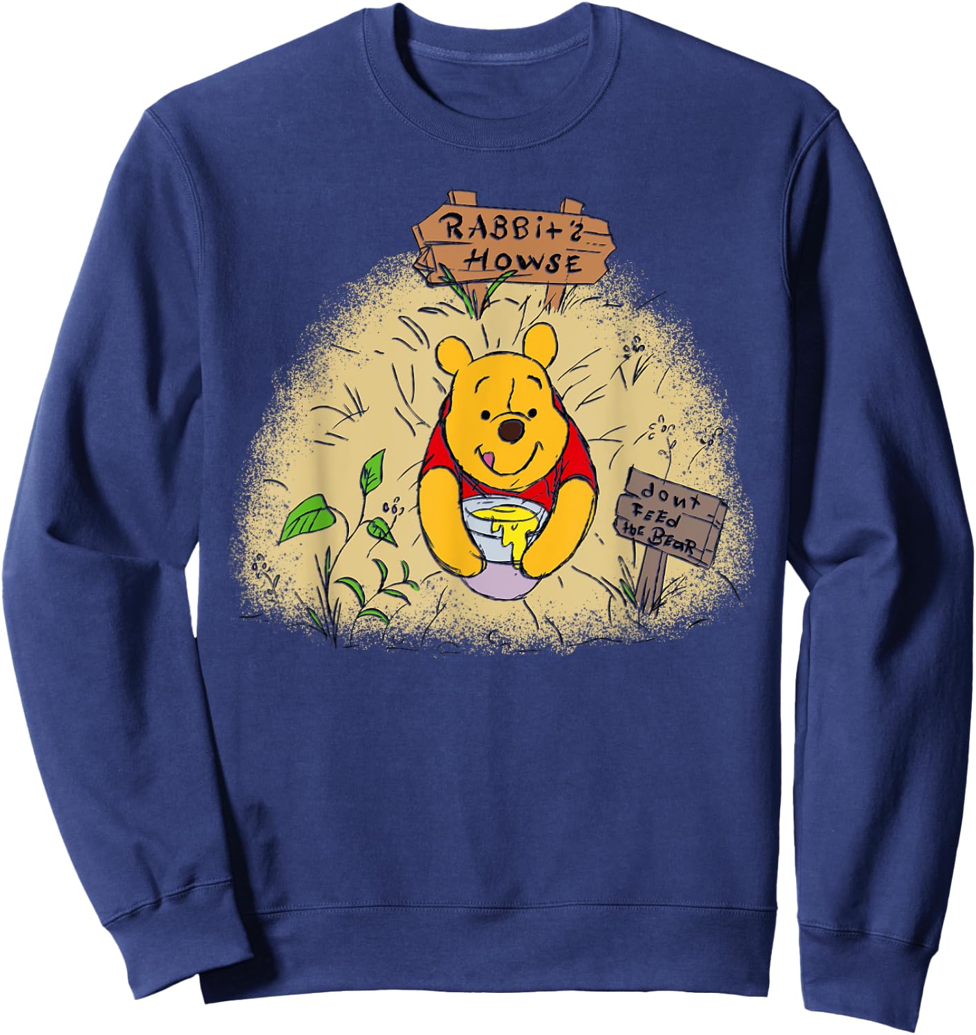 Disney Winnie the Pooh Rabbit's House Don't Feed the Bear Sweatshirt - Sweatshirt | Navy