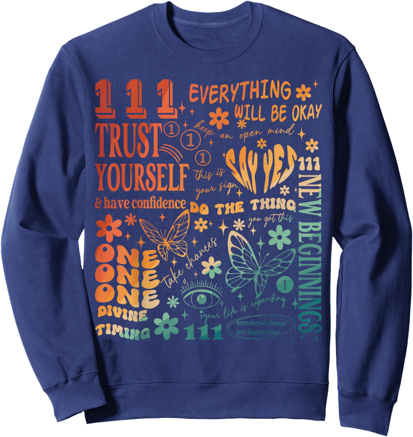 Numerology Personal Number New Beginnings 111 Angel Number Sweatshirt - Sweatshirt | Navy