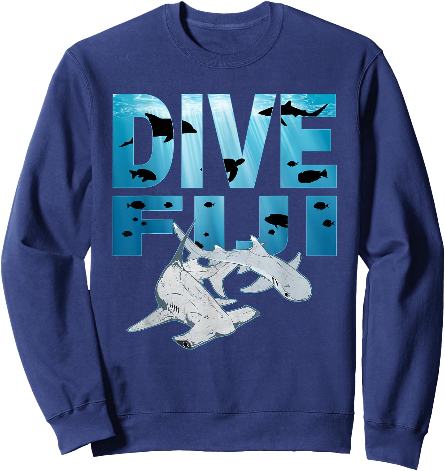Hammerhead Shark and Whitetip Dive Fiji Hammerhead Sweatshirt - Sweatshirt | Navy