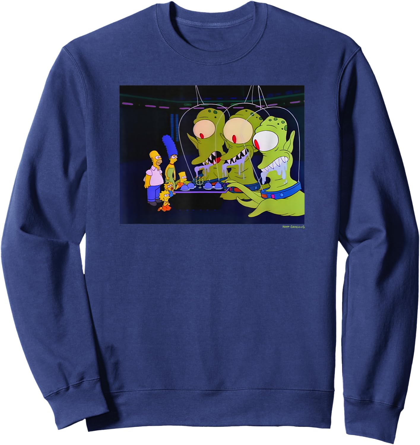 The Simpsons Treehouse Of Horror Alien Halloween V-2 Sweatshirt - Sweatshirt | Navy