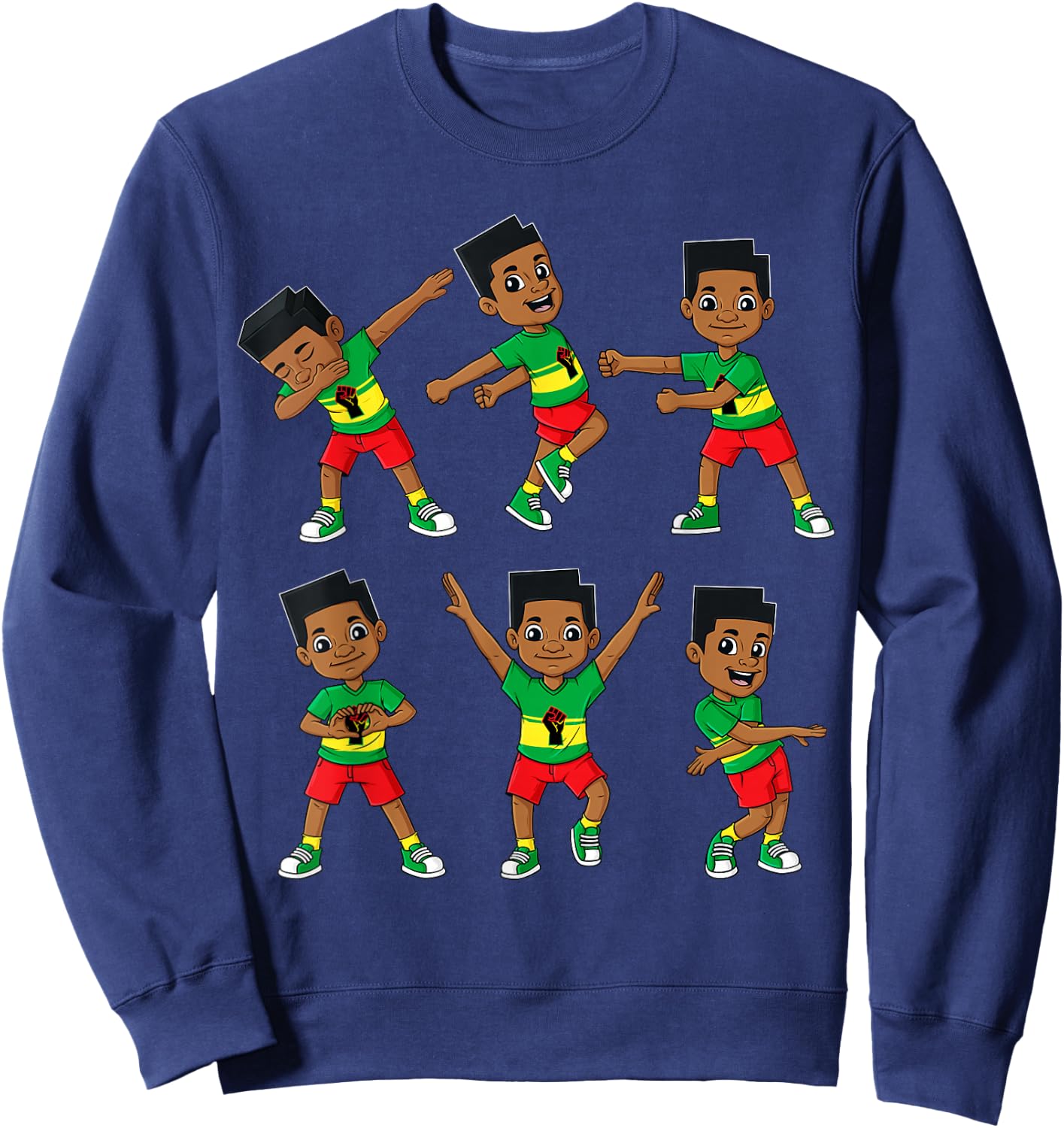 Dancing Black King Juneteenth Dance Challenge Boys Kids Teen Sweatshirt - Sweatshirt | Navy