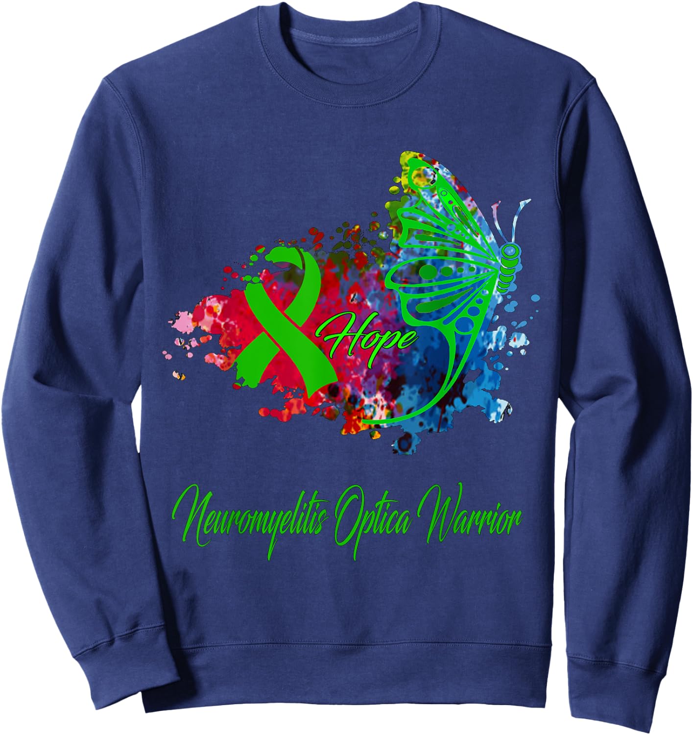 neuromyelitis optica Awareness Sweatshirt - Sweatshirt | Navy