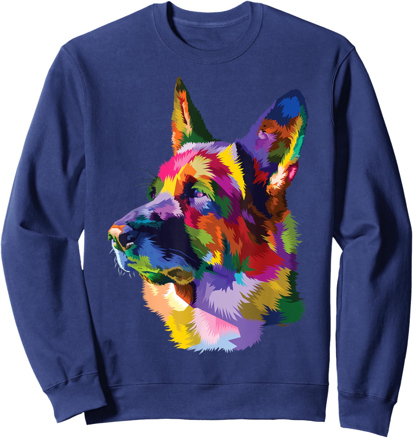 colorful German Shepherd dog pop art gifts for lover dogs Sweatshirt - Sweatshirt | Navy
