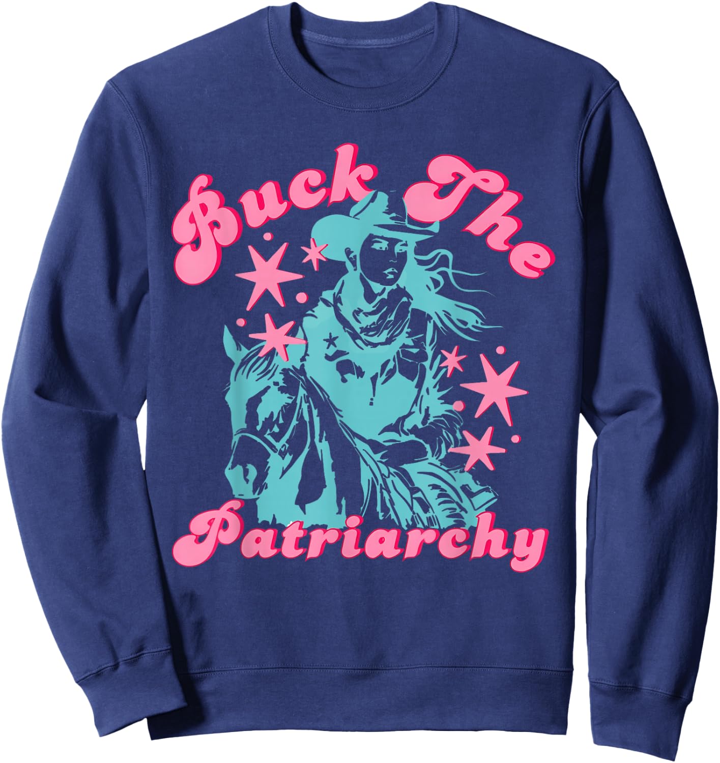 Buck The Patriarchy Funny Design Sweatshirt - Sweatshirt | Navy