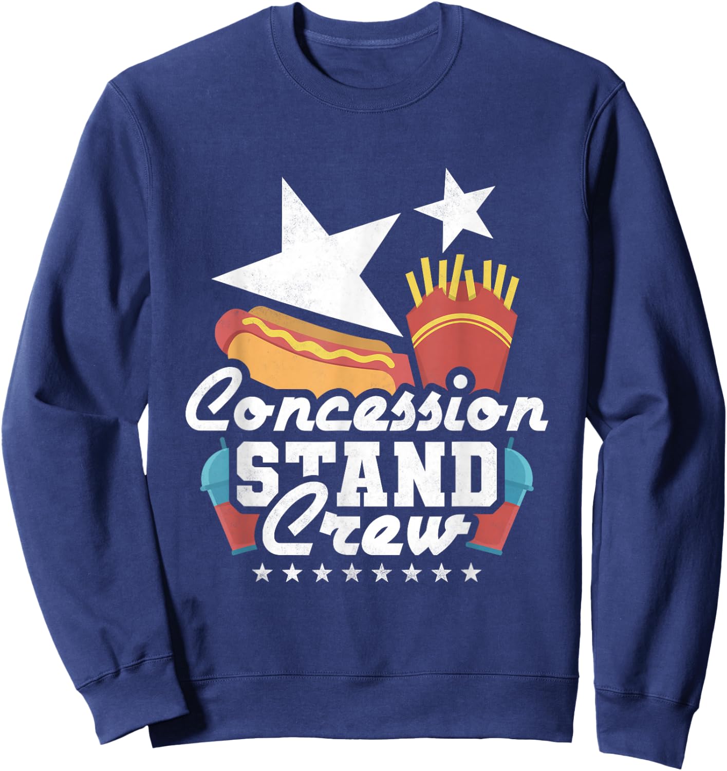 Concession Stand Crew, BBQ Hot Dog Sweatshirt - Sweatshirt | Navy