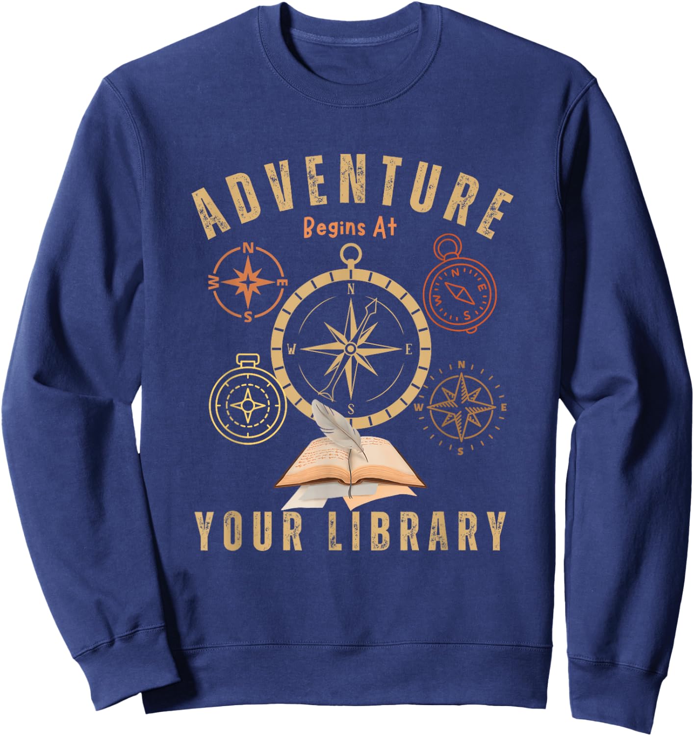 Adventure Begins At Your Library Summer Reading Program 2024 Sweatshirt - Sweatshirt | Navy
