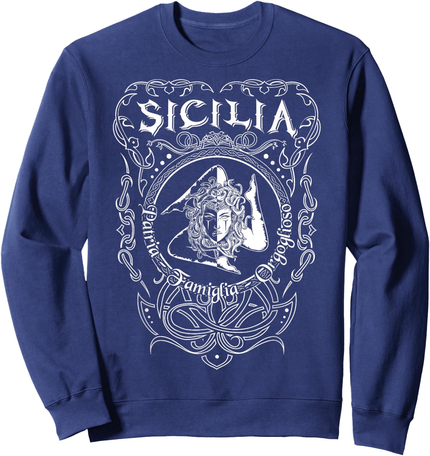 Sicilia Italy Trinacria Heraldry Home Pride Family Sweatshirt - Sweatshirt | Navy