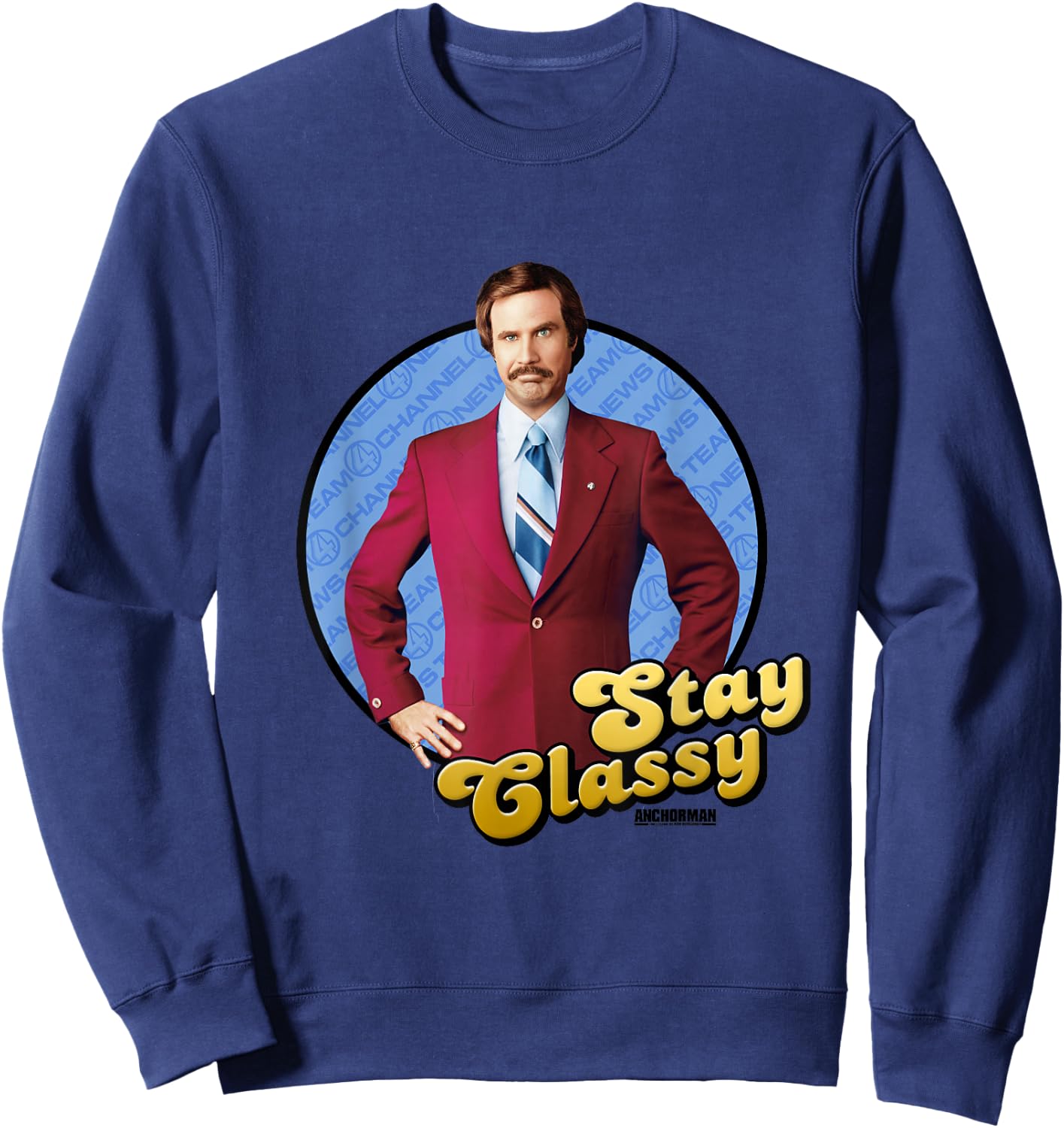 Anchorman Stay Classy Ron Sweatshirt - Sweatshirt | Navy