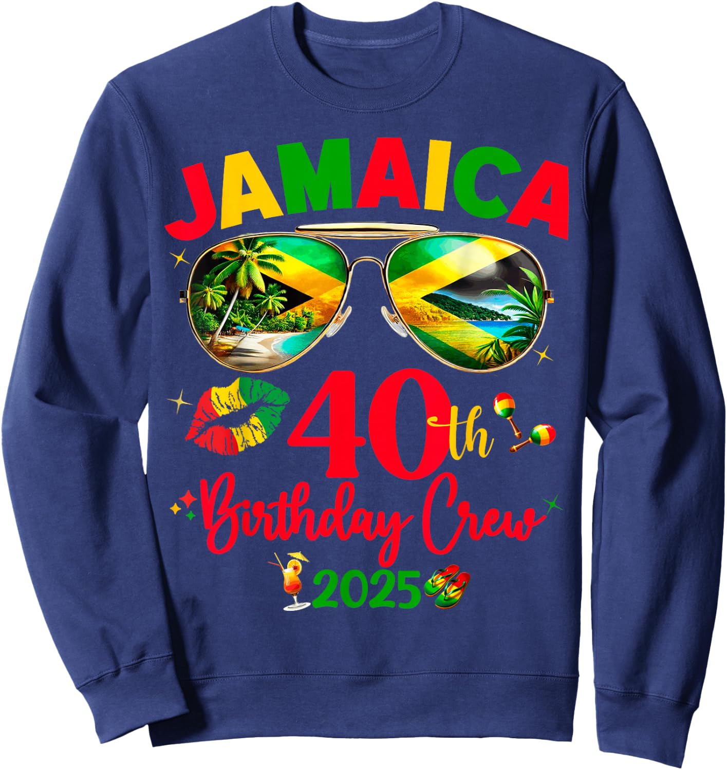 Jamaica 50th Birthday Trip 2025 Sweatshirt - Sweatshirt | Navy