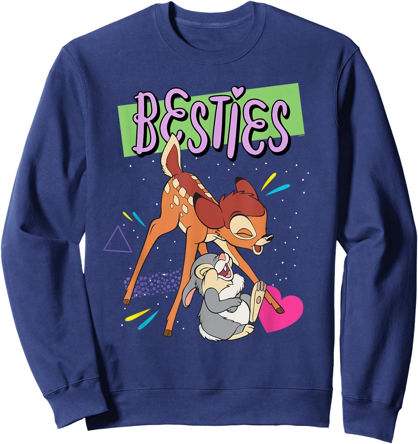 Marvel Legends Disney Bambi and Thumper Besties BFF Best Friends Valentine Sweatshirt - Sweatshirt | Navy
