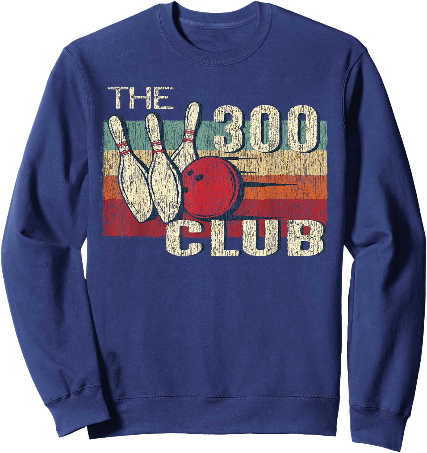 Retro Vintage 300 Club T Shirt - Perfect Bowling Game Shirt Sweatshirt - Sweatshirt | Navy
