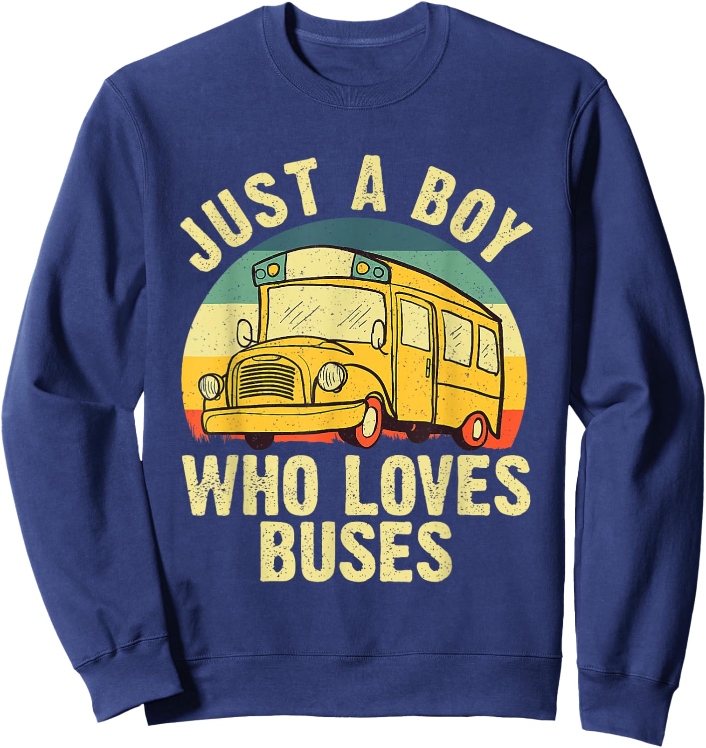 Best School Bus For Boys Kids Toddler Yellow Bus Lover Buses Sweatshirt - Sweatshirt | Navy